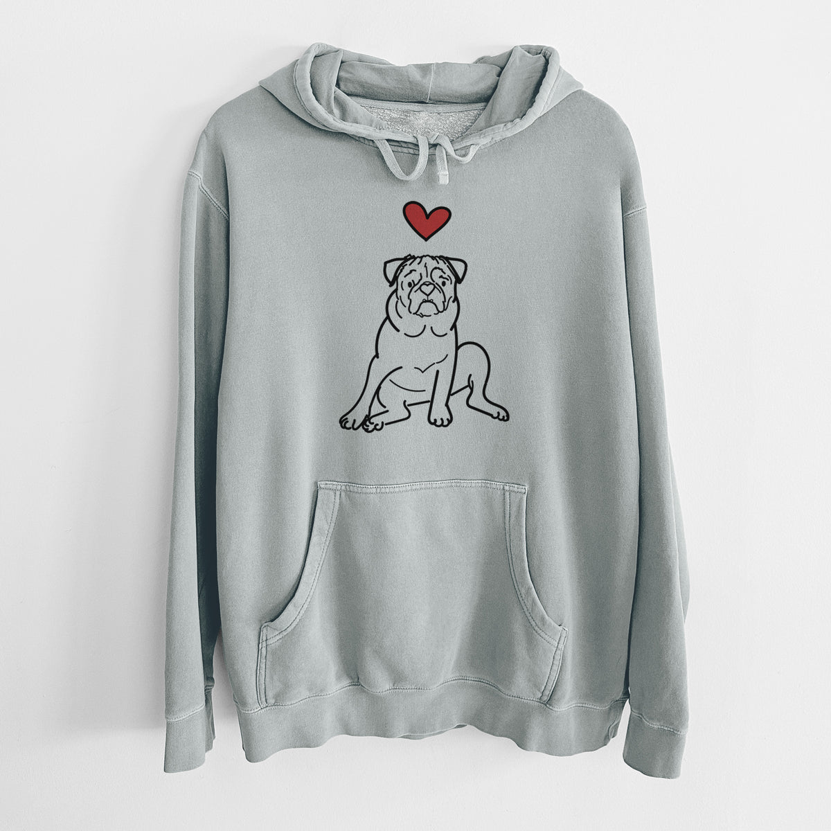 Love Always Pug - Rudy - Unisex Pigment Dyed Hoodie