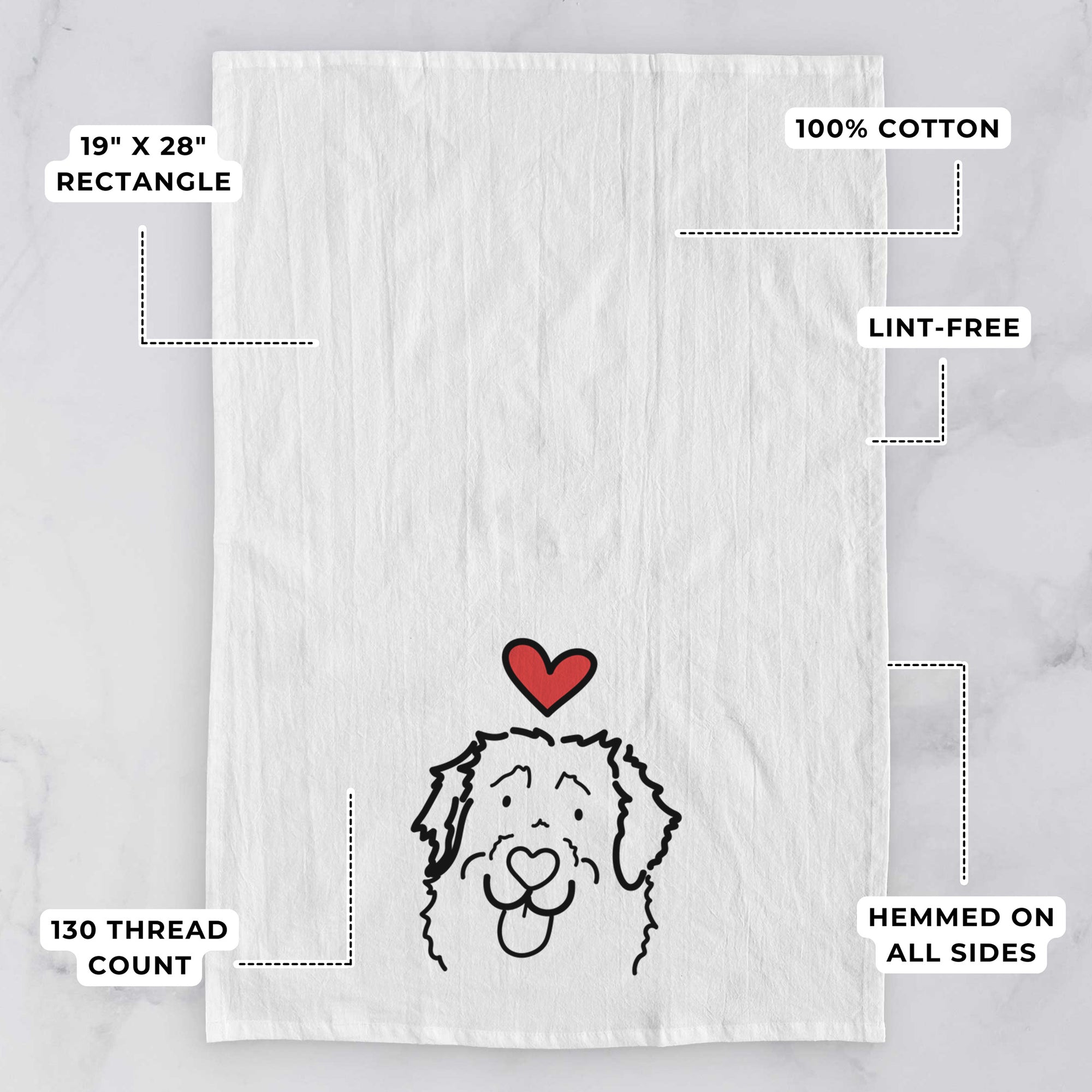 Love Always Leonberger - Sabre - Tea Towel