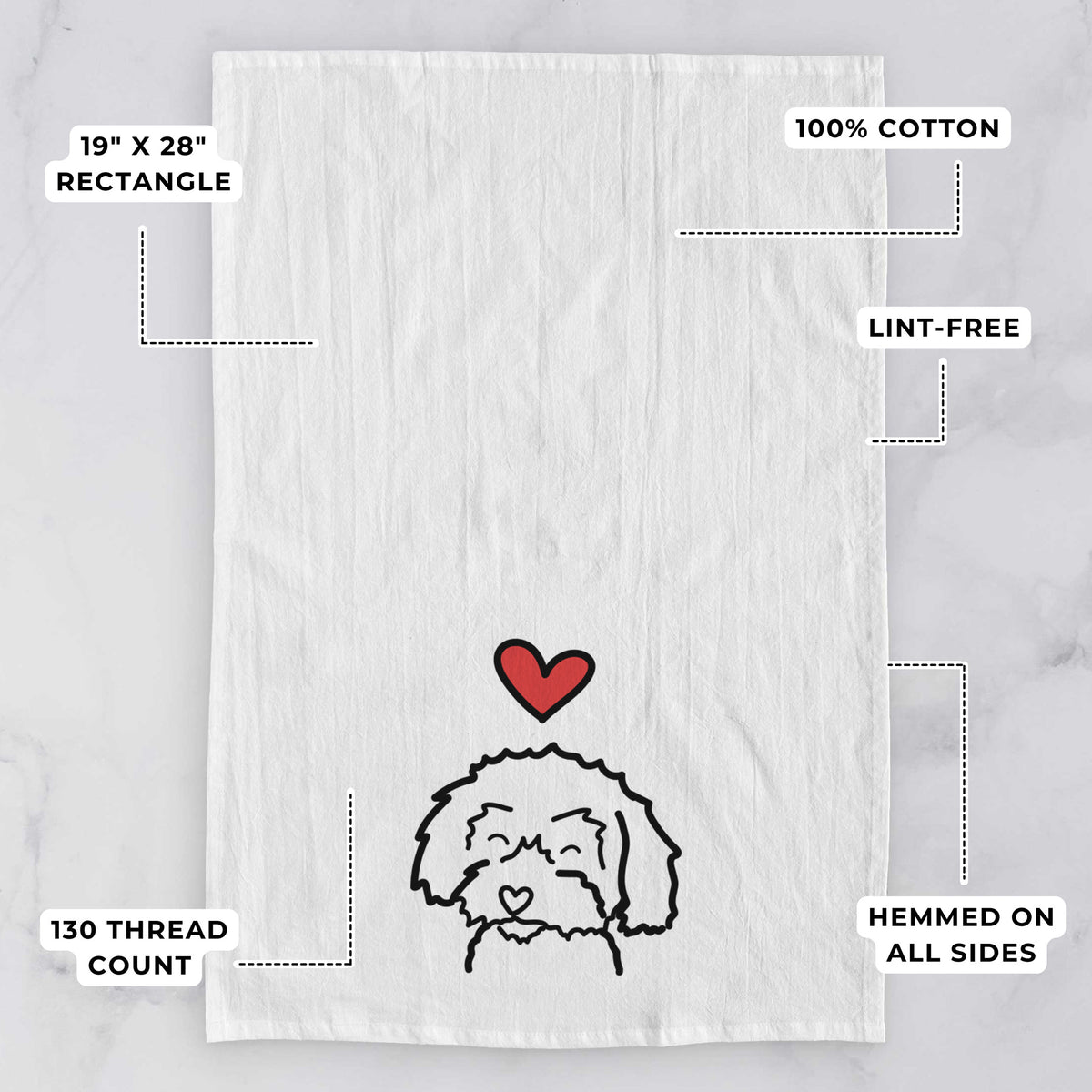 Love Always Schnoodle - Tea Towel