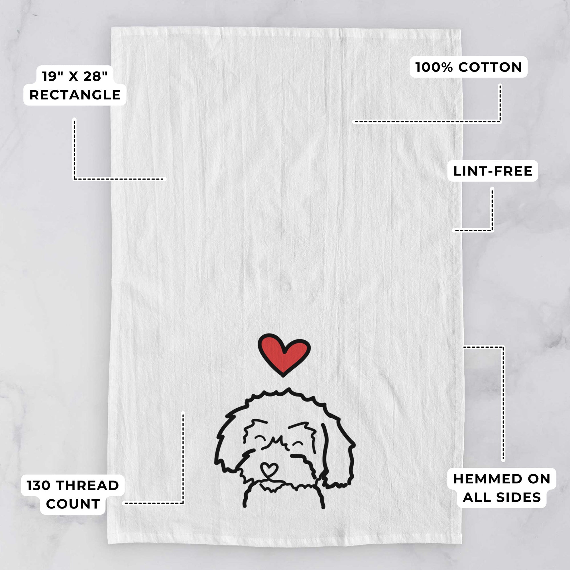 Love Always Schnoodle - Tea Towel