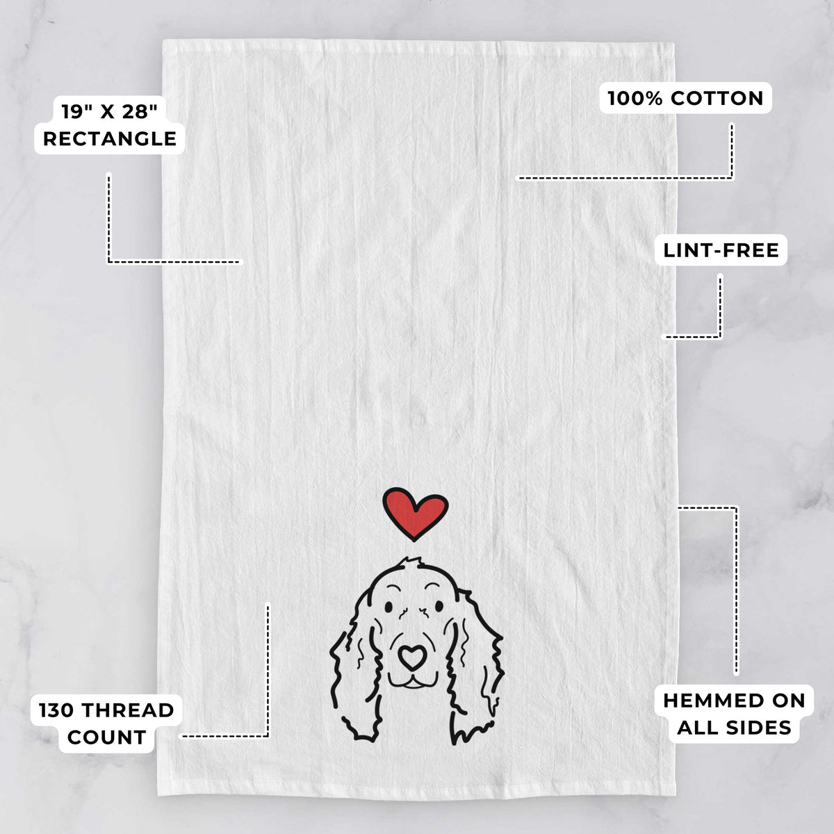 Love Always Irish Setter - Seven - Tea Towel
