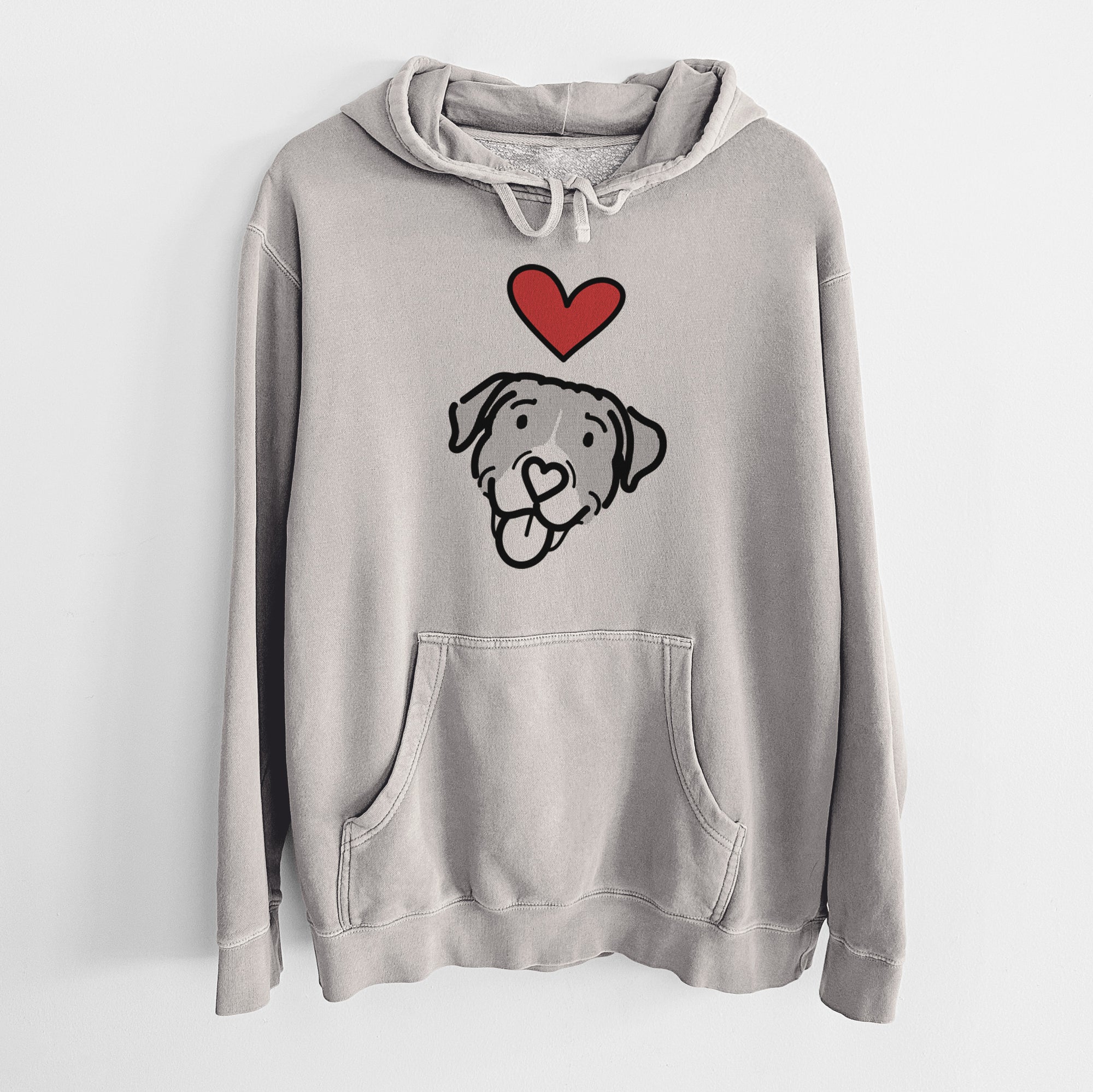 Love Always Pitbull Mix - Shadow - Unisex Pigment Dyed Hoodie