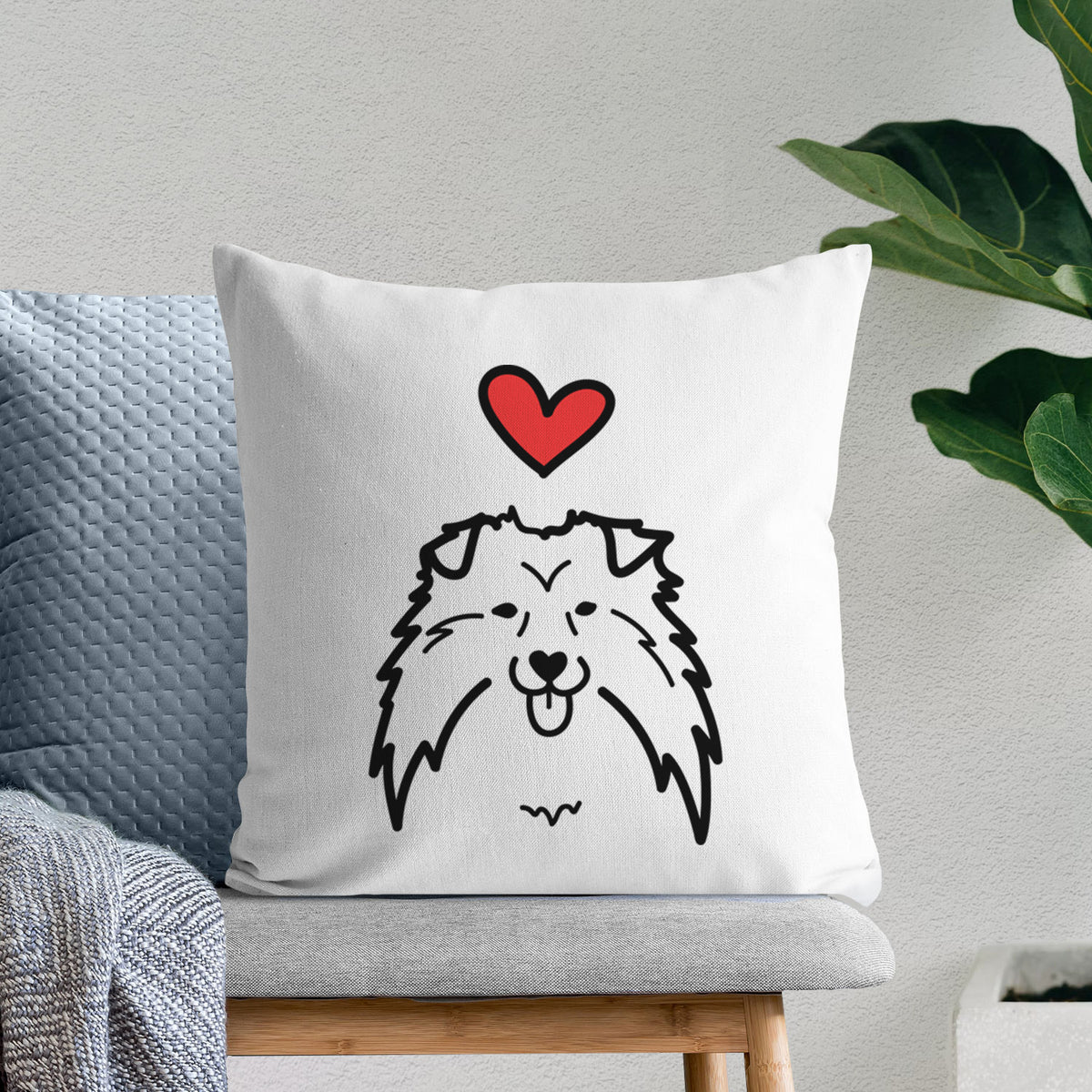 Love Always Shetland Sheepdog - Throw Pillow Cover