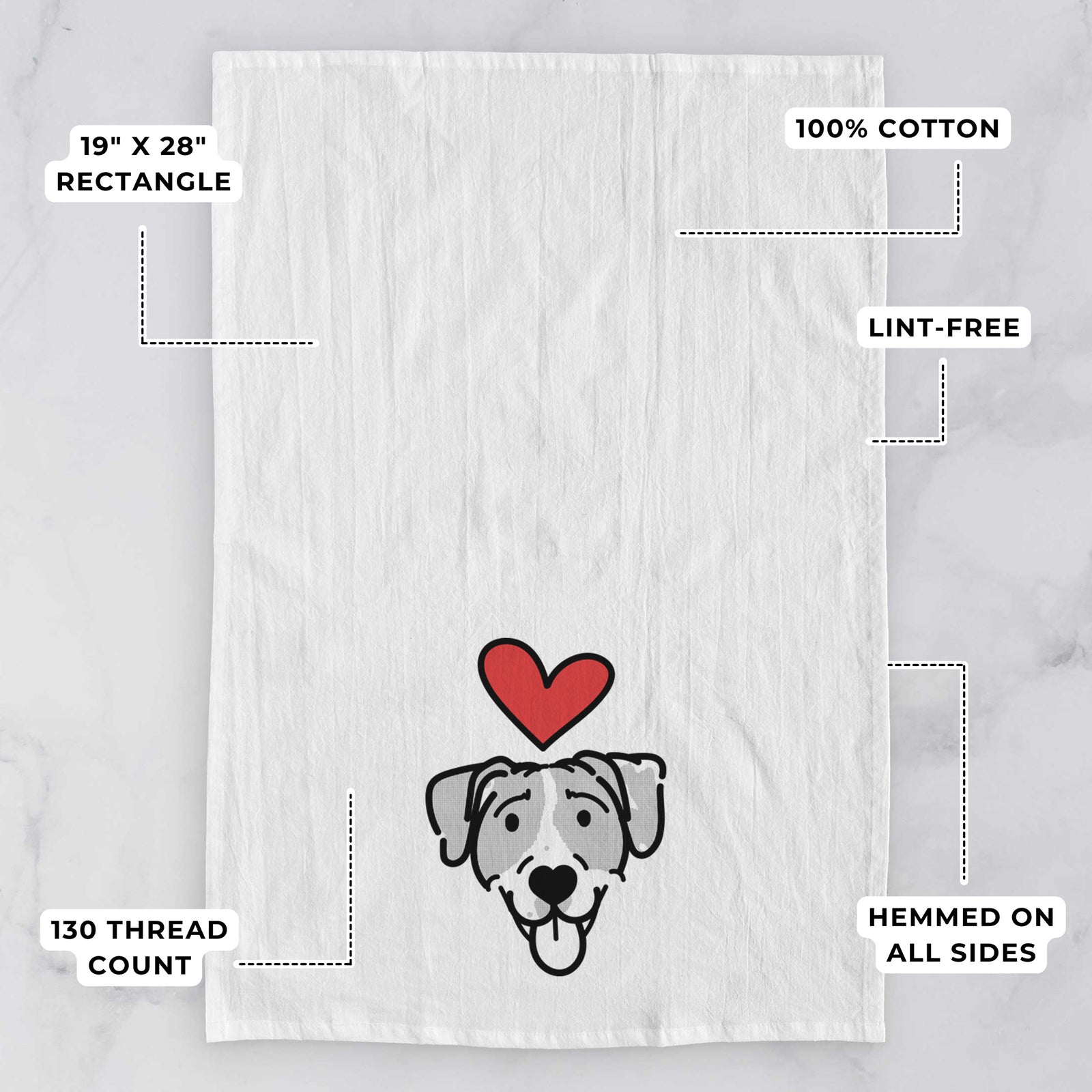 Love Always Bluetick Coonhound - Shiva - Tea Towel