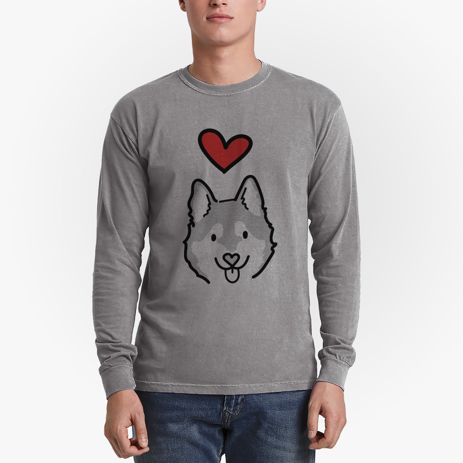 Love Always Alaskan Klee Kai - Sitka - Heavyweight 100% Cotton Long Sleeve