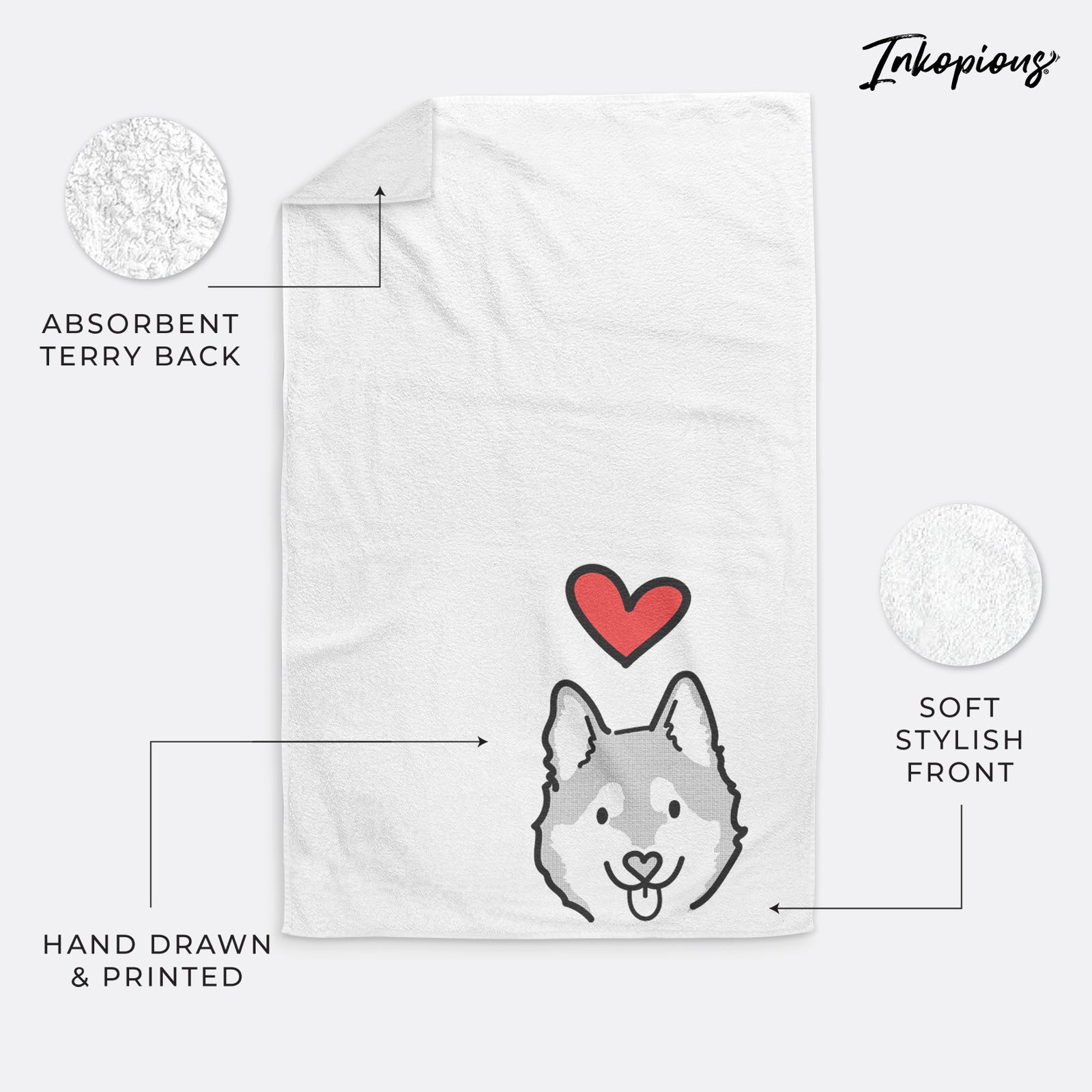 Love Always Alaskan Klee Kai - Sitka - Decorative Hand Towel