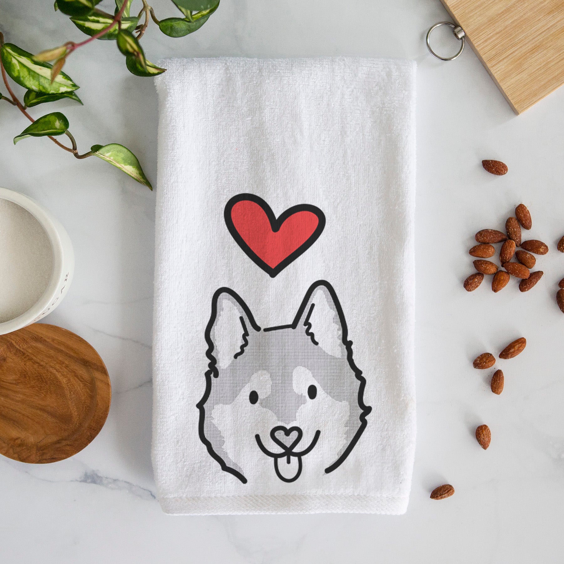 Love Always Alaskan Klee Kai - Sitka - Decorative Hand Towel