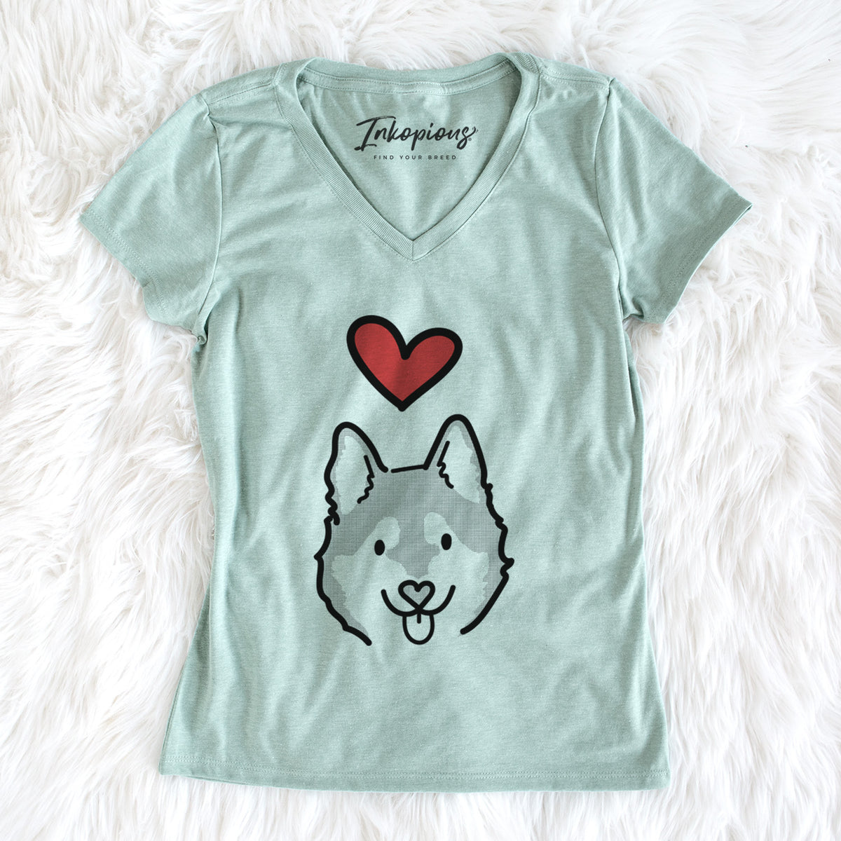 Love Always Alaskan Klee Kai - Sitka - Women&#39;s Perfect V-neck Shirt