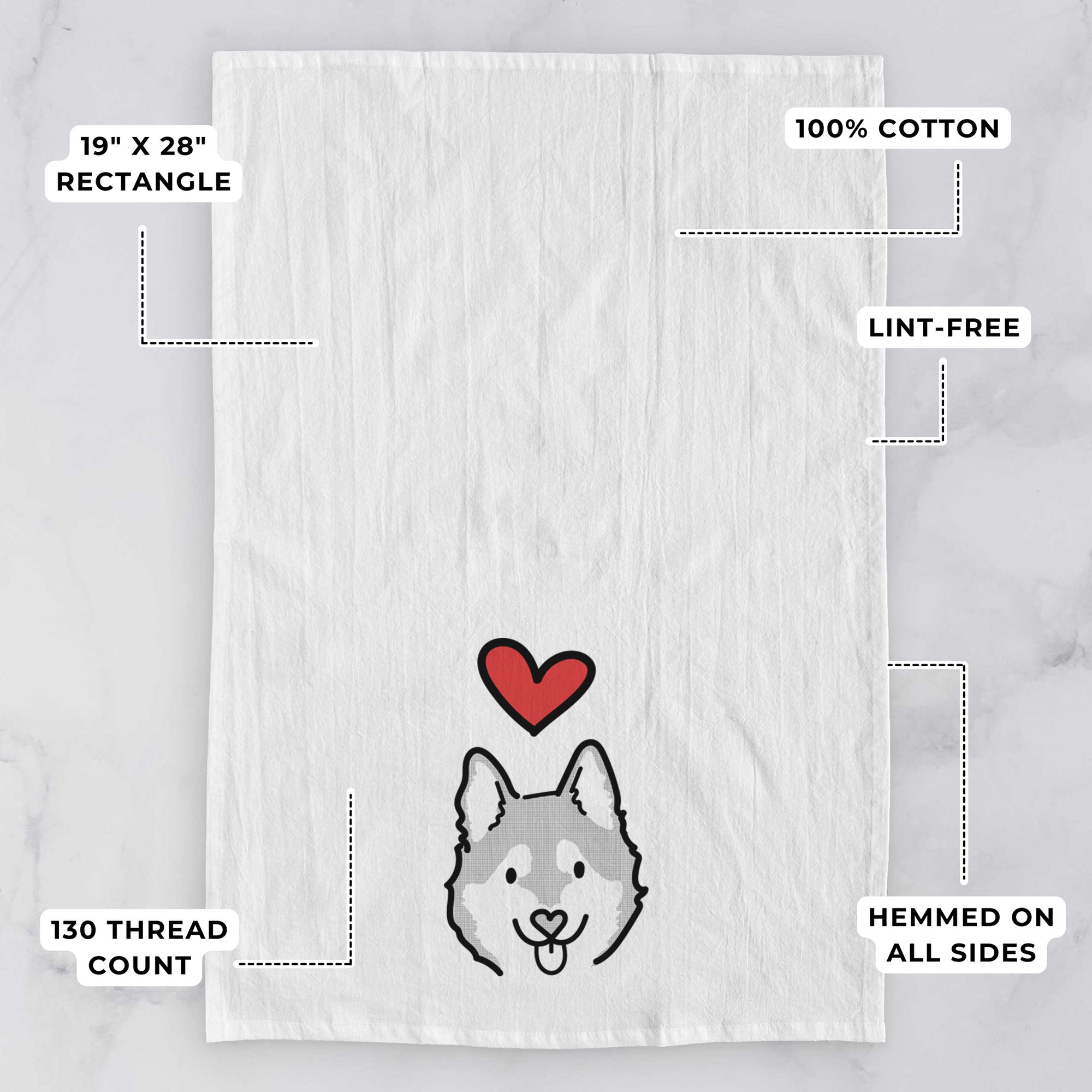 Love Always Alaskan Klee Kai - Sitka - Tea Towel