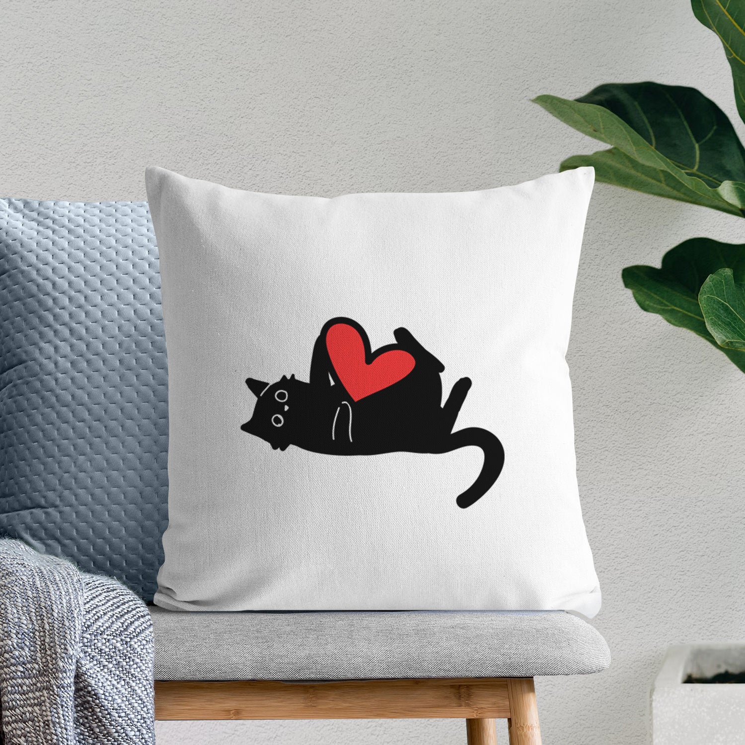 Love Always Black Cat - Smash -  Throw Pillow Cover