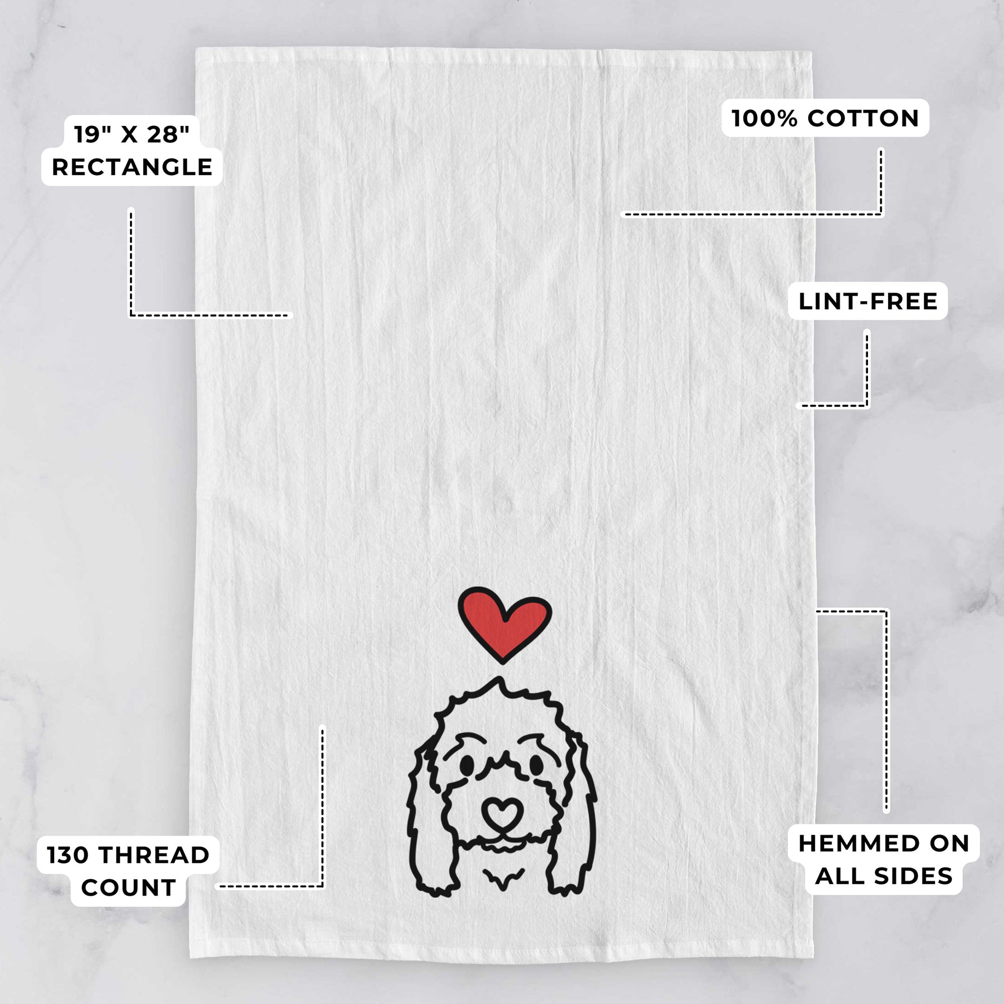 Love Always Coton de Tulear - Sophie - Tea Towel