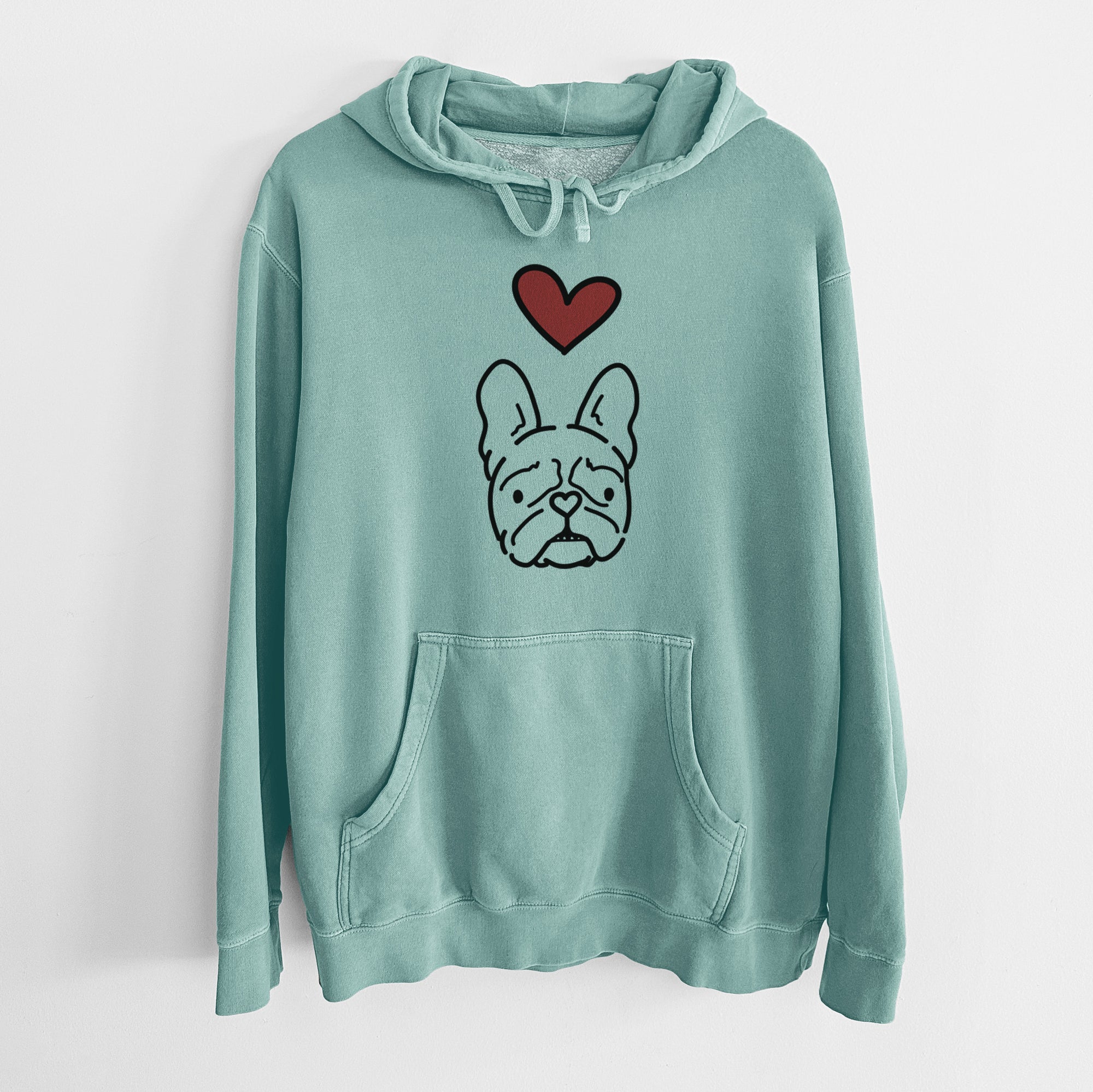 Love Always French Bulldog - Squishy - Unisex Pigment Dyed Hoodie