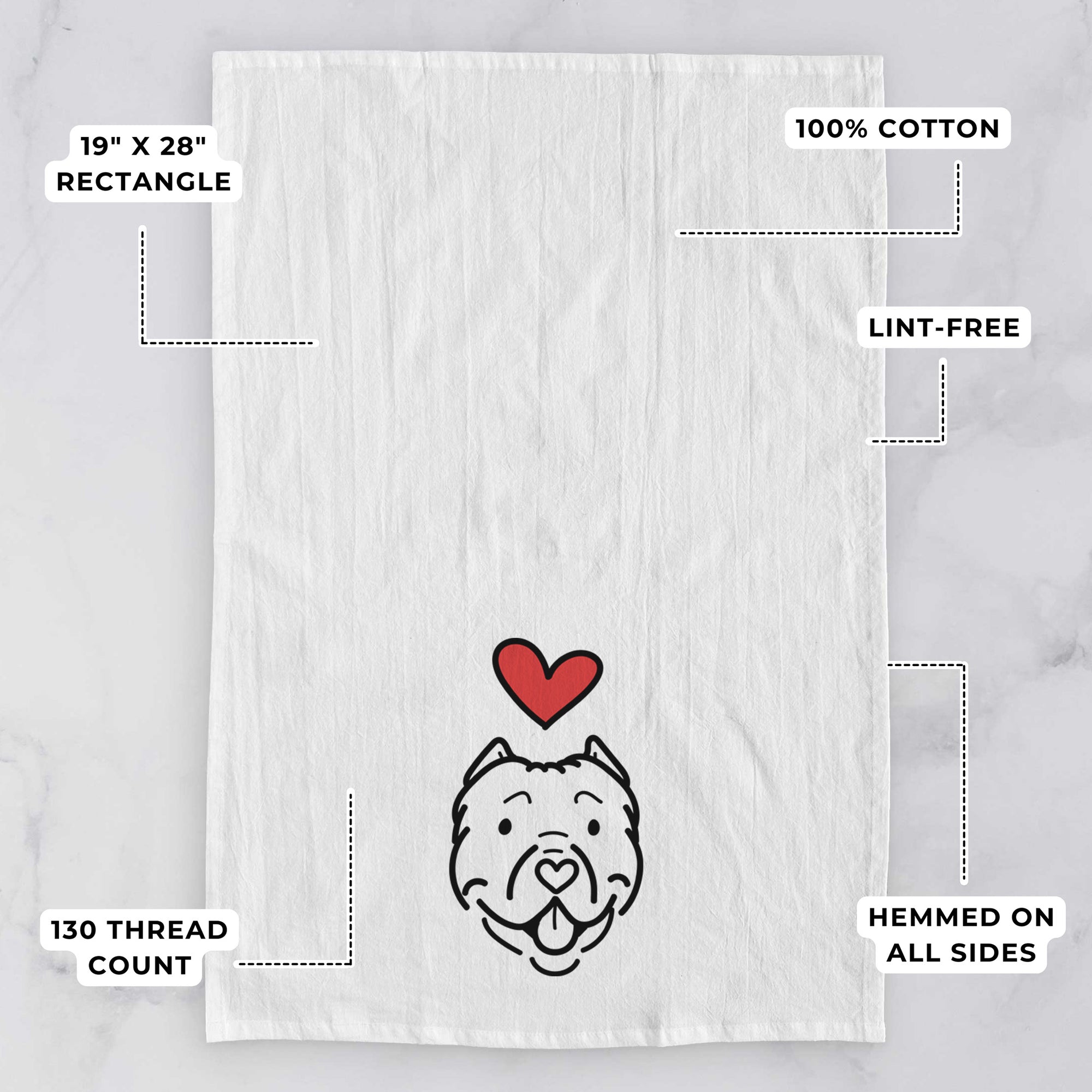 Love Always American Bully - Tank - Tea Towel