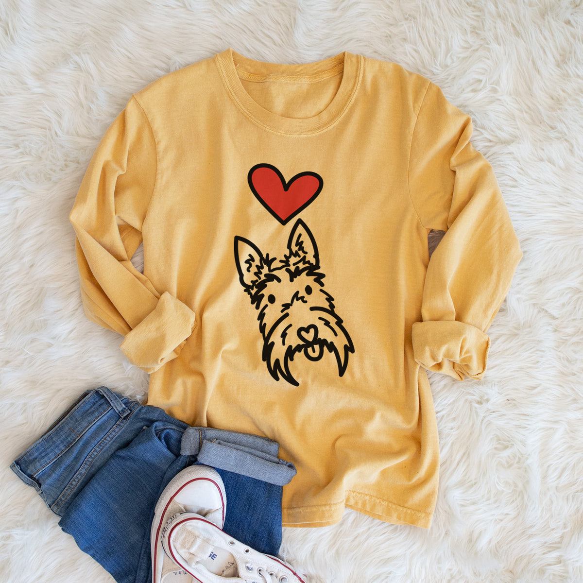 Love Always Scottish Terrier - Thistle - Heavyweight 100% Cotton Long Sleeve