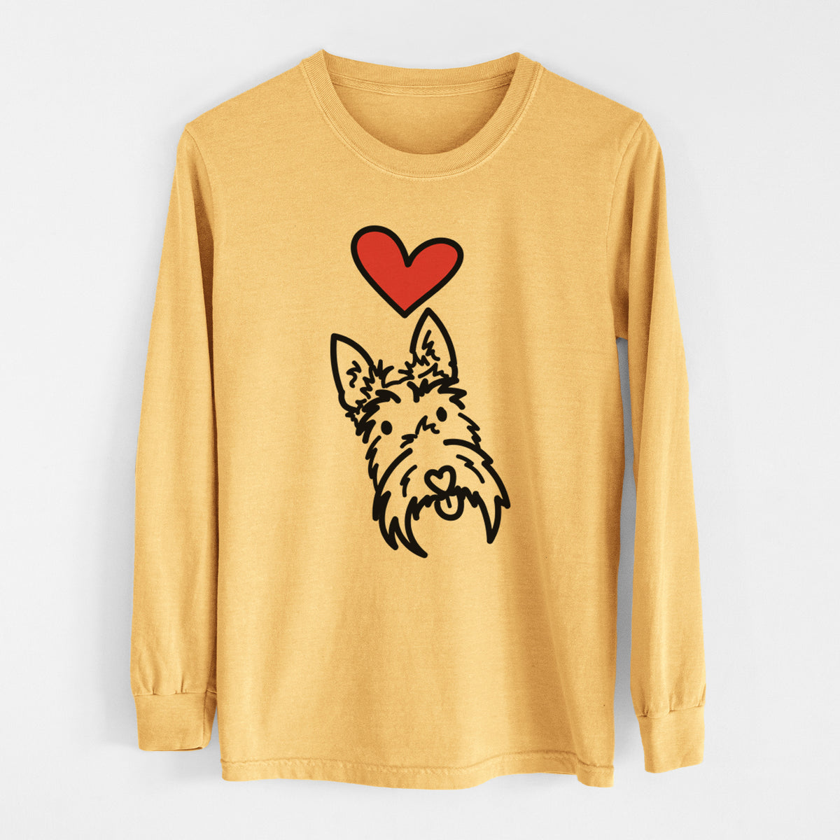Love Always Scottish Terrier - Thistle - Heavyweight 100% Cotton Long Sleeve