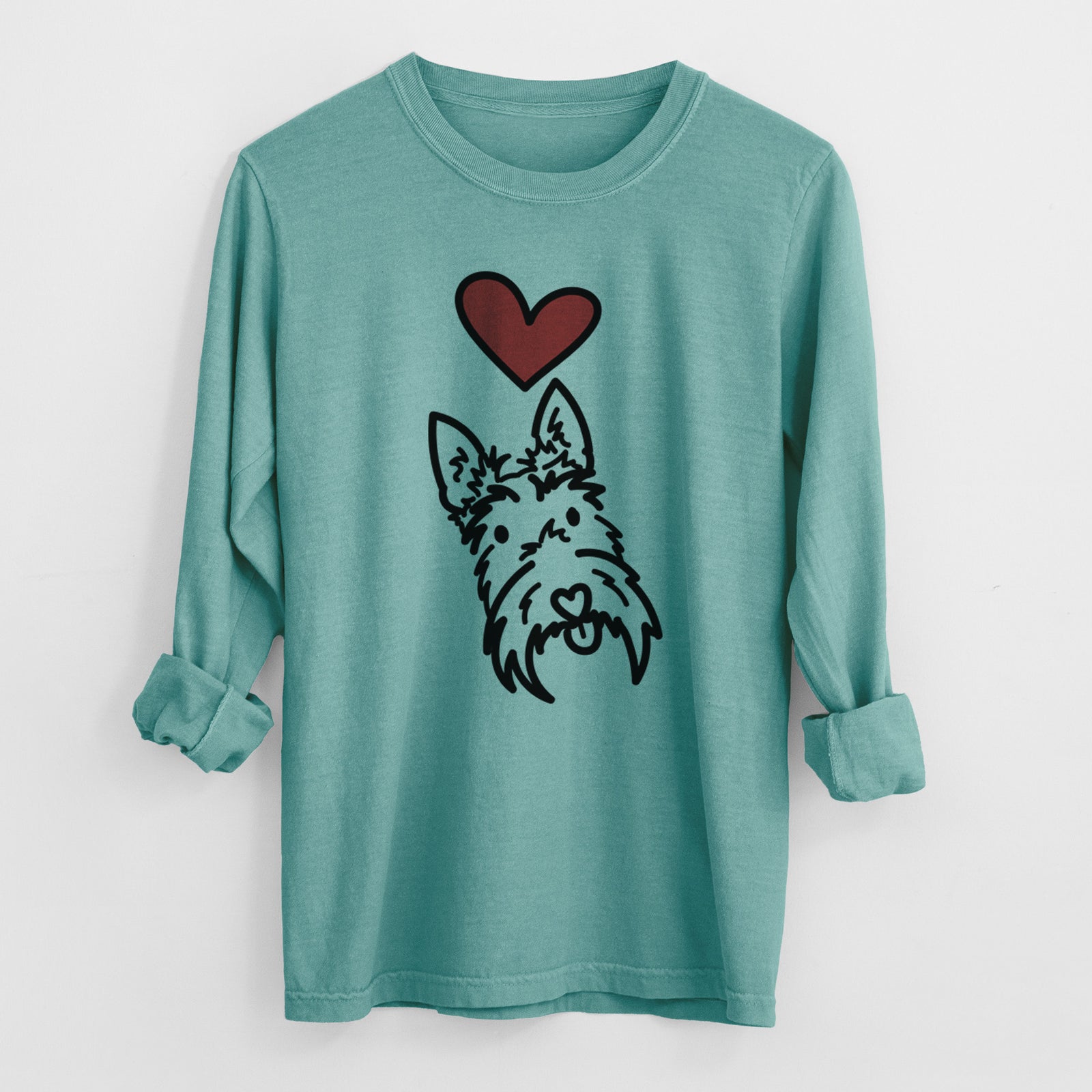 Love Always Scottish Terrier - Thistle - Heavyweight 100% Cotton Long Sleeve