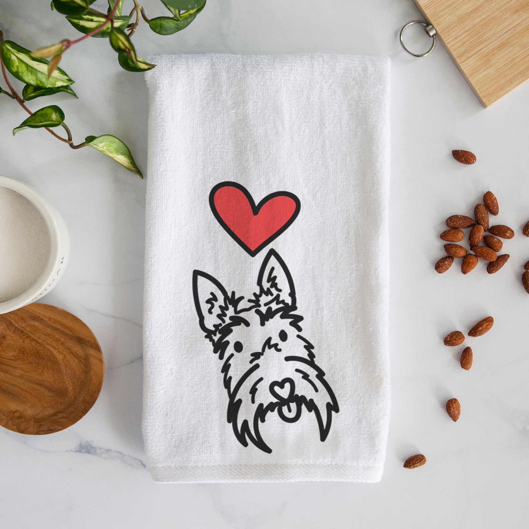 Love Always Scottish Terrier - Thistle - Decorative Hand Towel