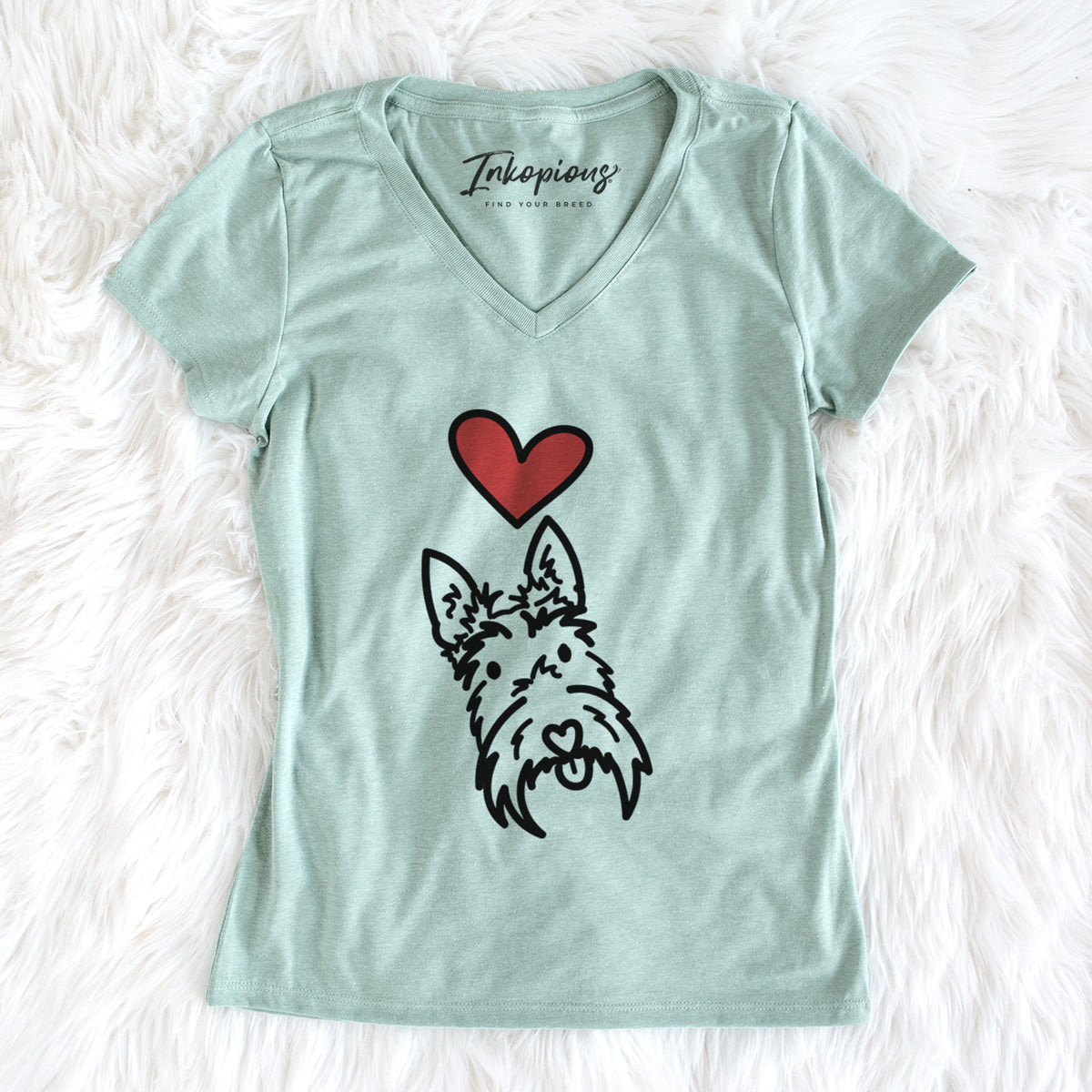 Love Always Scottish Terrier - Thistle - Women&#39;s Perfect V-neck Shirt