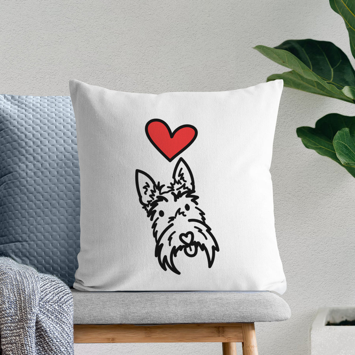 Love Always Scottish Terrier - Thistle -  Throw Pillow Cover