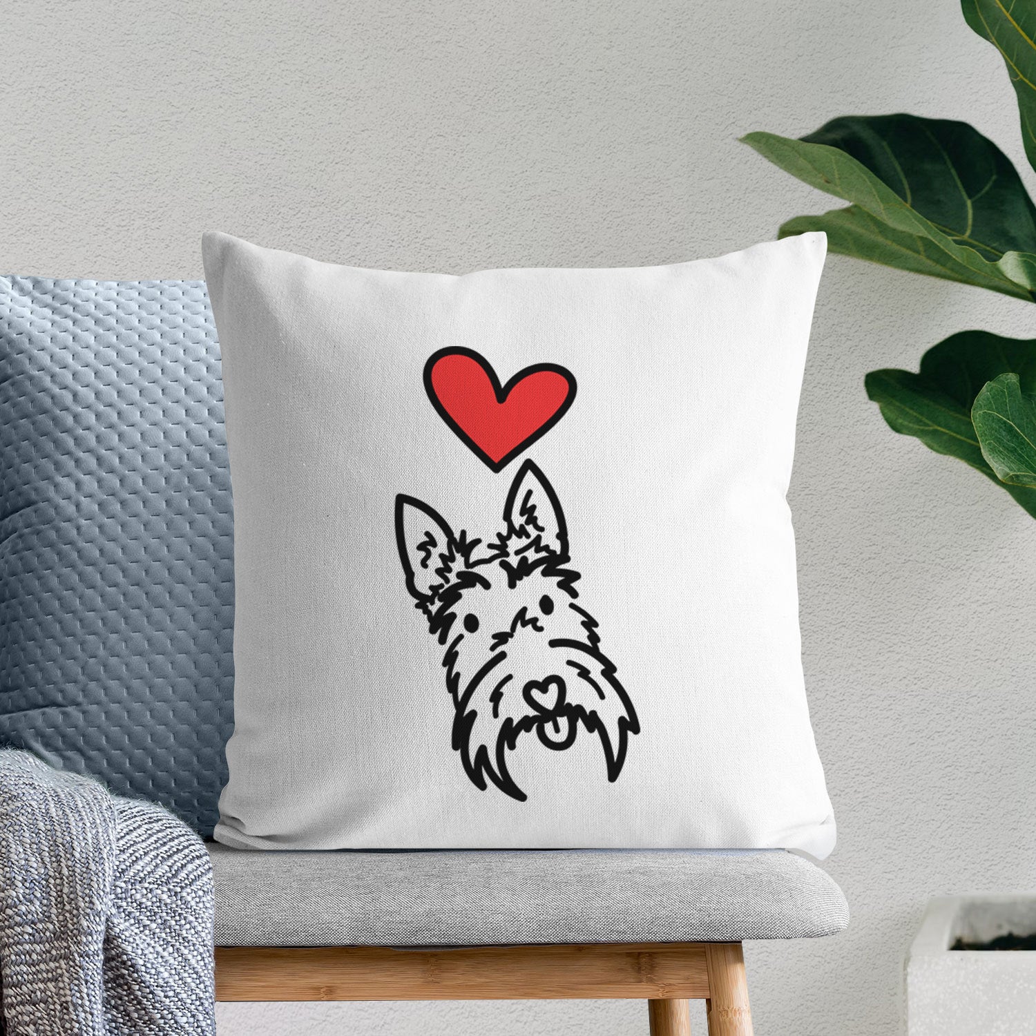 Love Always Scottish Terrier - Thistle -  Throw Pillow Cover