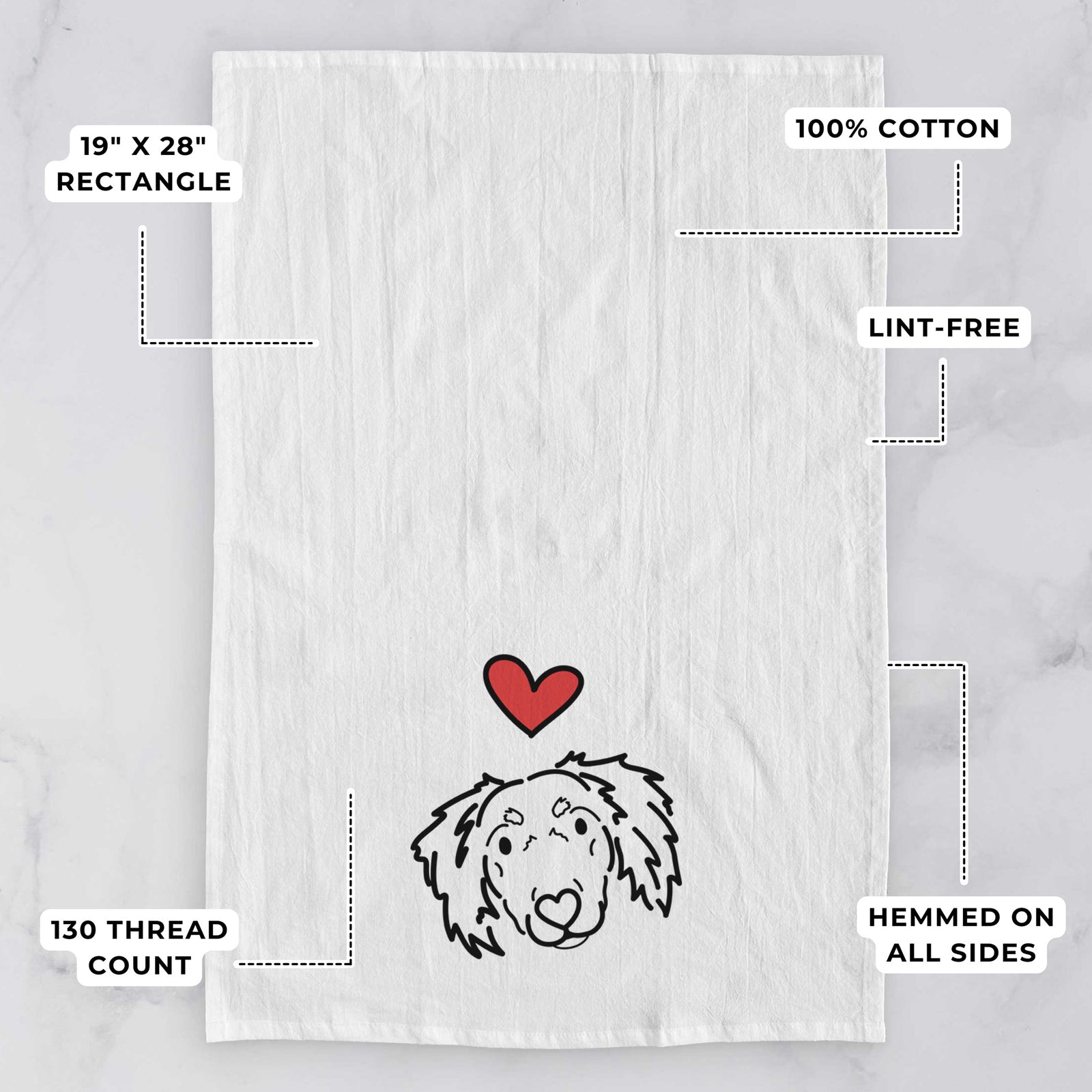 Love Always Dachshund Mix - Tilly - Tea Towel