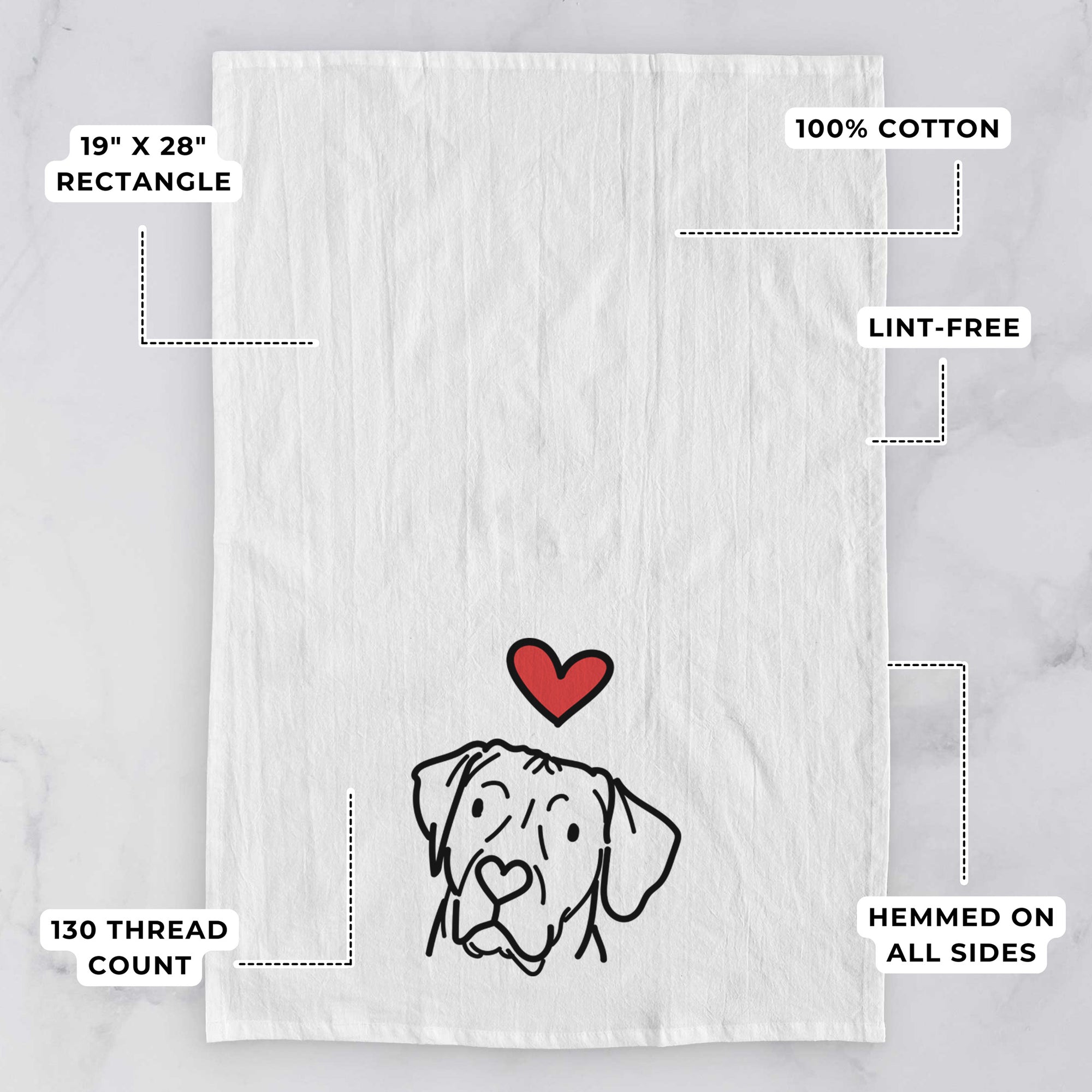 Love Always Rhodesian Ridgeback - Tito - Tea Towel