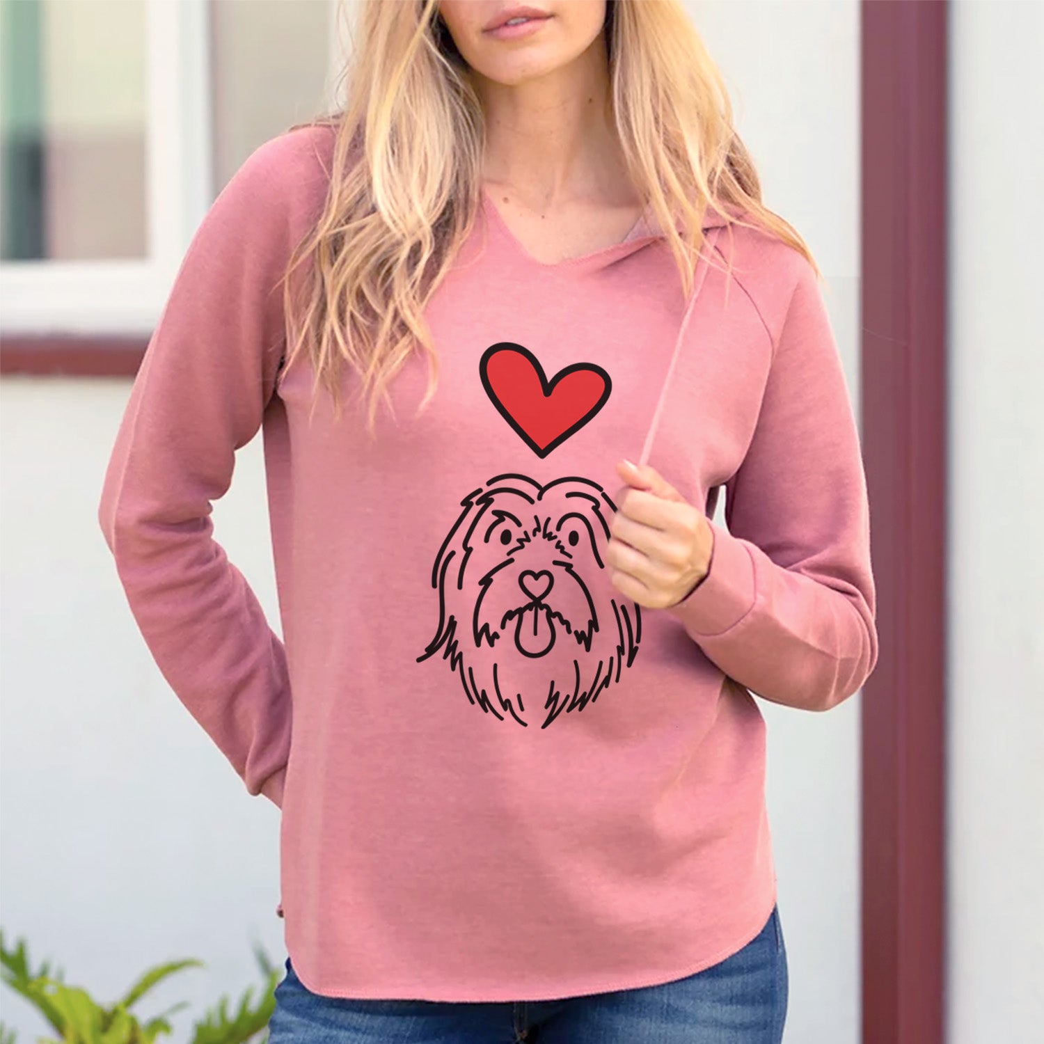 Love Always Bearded Collie - Tucker - Cali Wave Hooded Sweatshirt