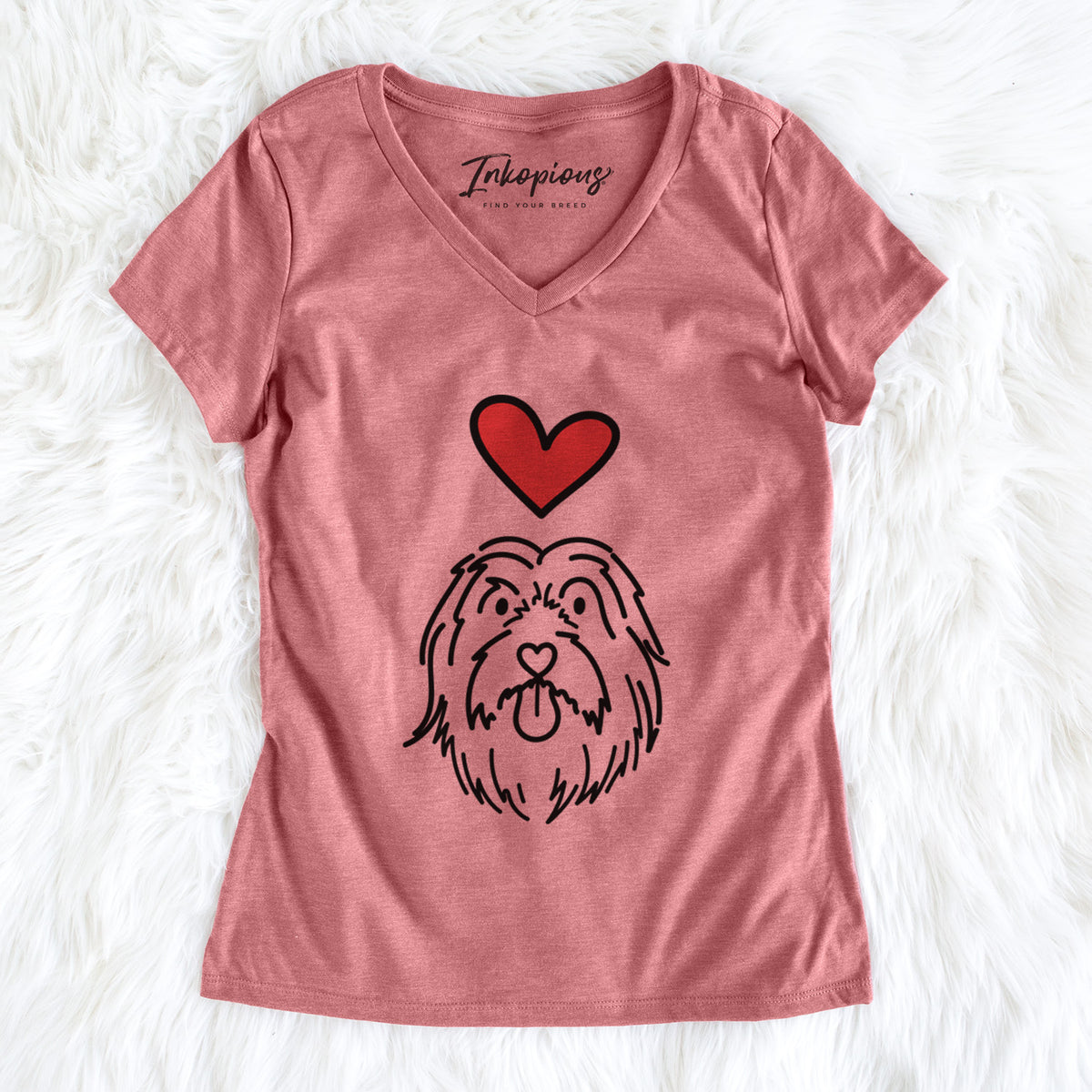 Love Always Bearded Collie - Tucker - Women's Perfect V-neck Shirt