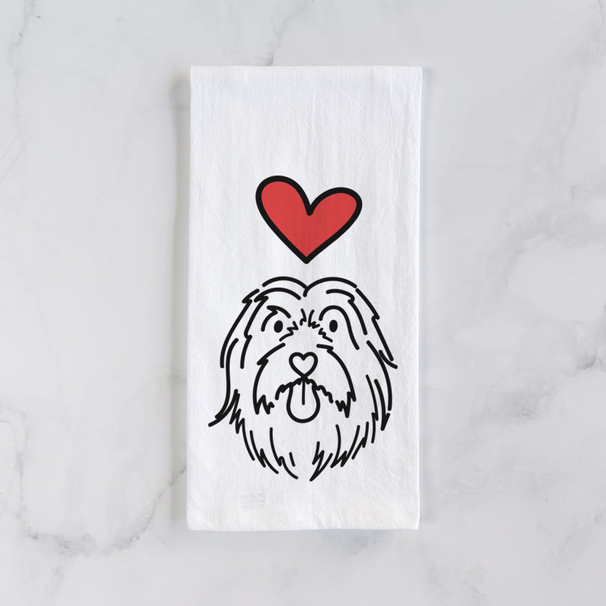 Love Always Bearded Collie - Tucker - Tea Towel