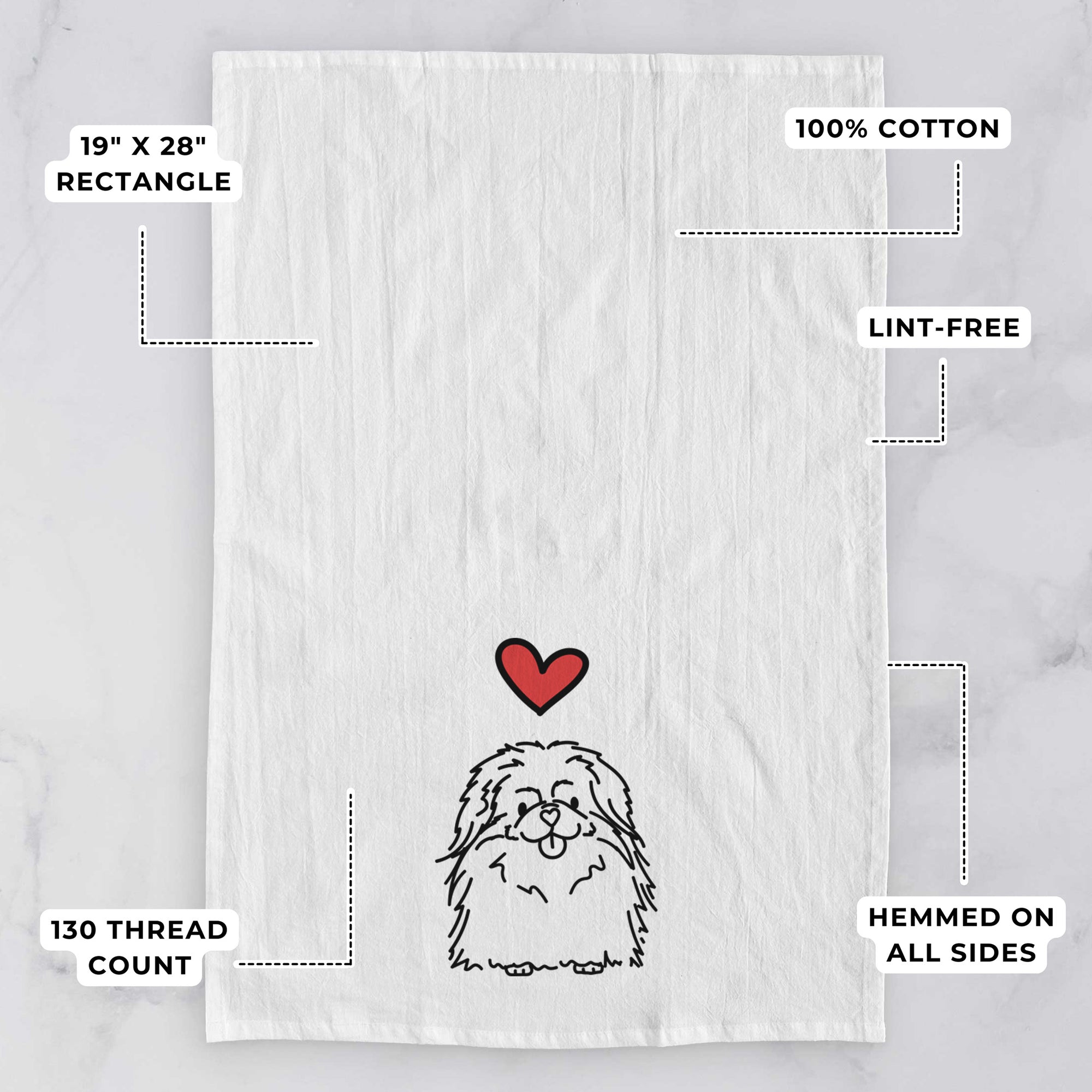 Love Always Pekingese - Viv - Tea Towel