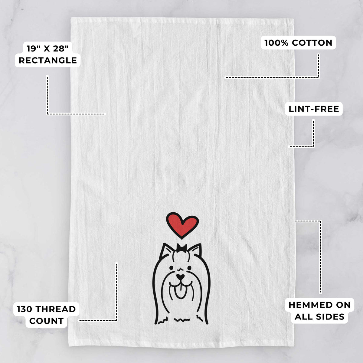 Love Always Yorkshire Terrier - Tea Towel