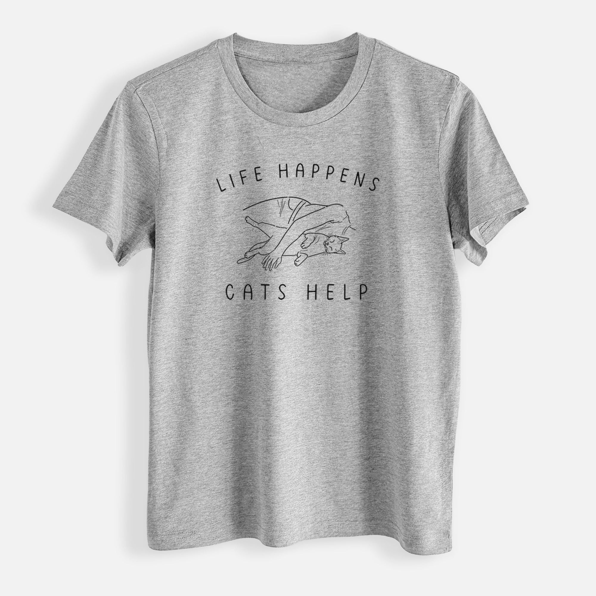 Life Happens Cats Help - Shorthair Cat - Womens Everyday Maple Tee