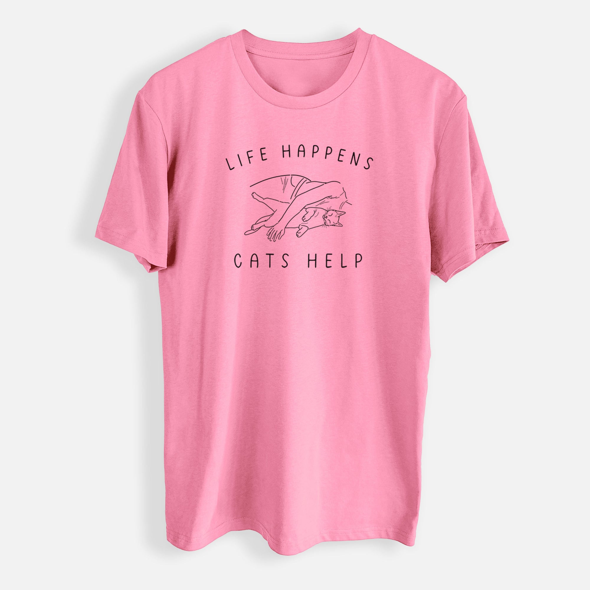 Life Happens Cats Help - Shorthair Cat - Mens Everyday Staple Tee