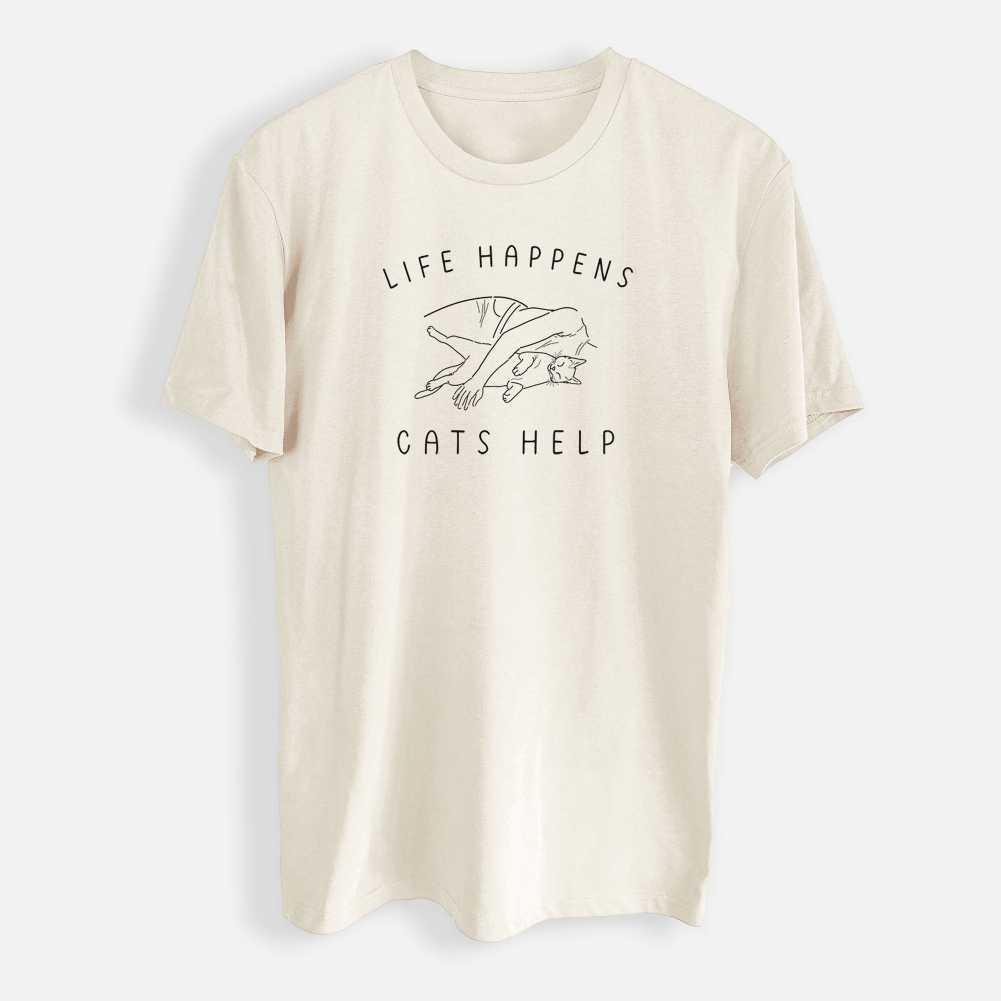 Life Happens Cats Help - Shorthair Cat - Mens Everyday Staple Tee