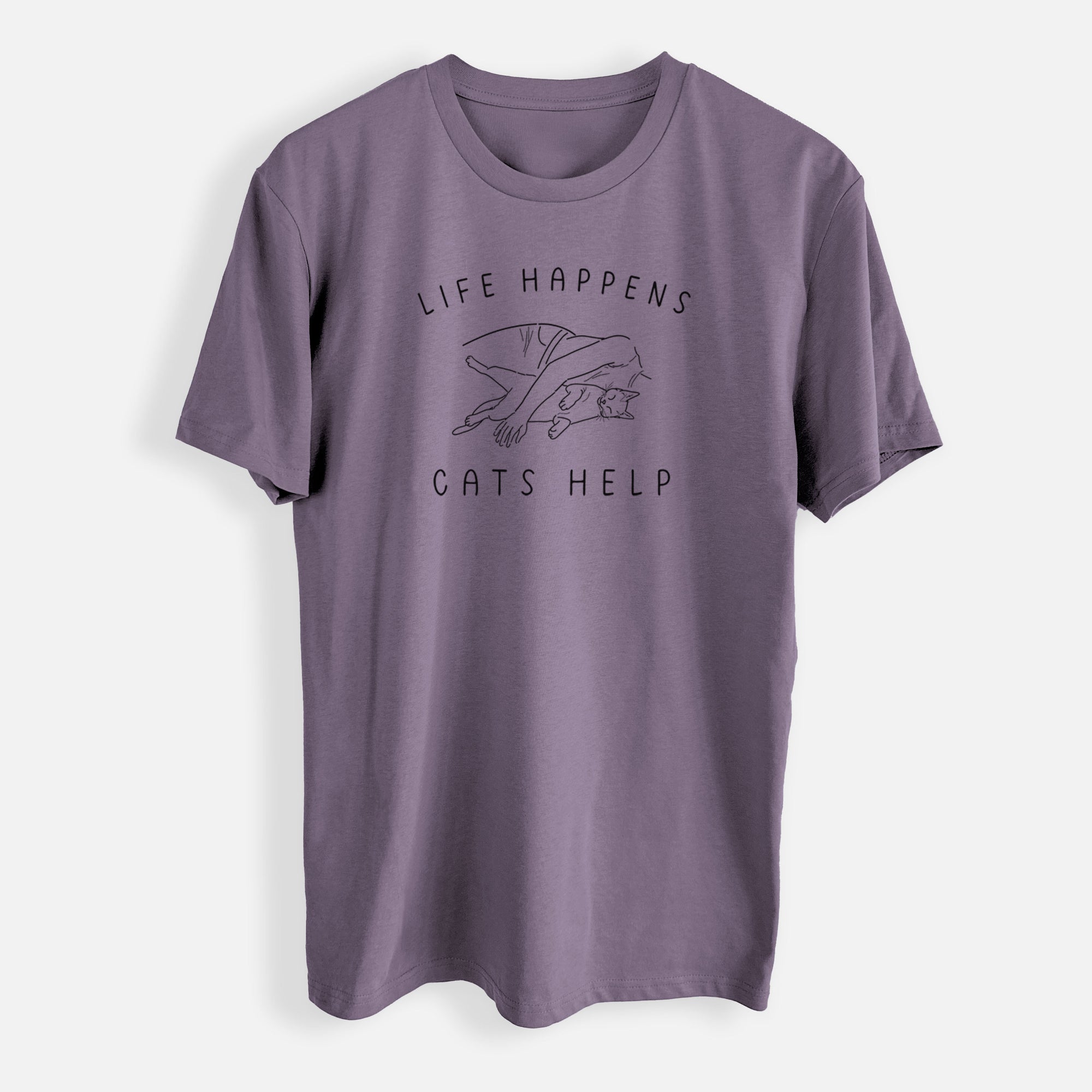 Life Happens Cats Help - Shorthair Cat - Mens Everyday Staple Tee