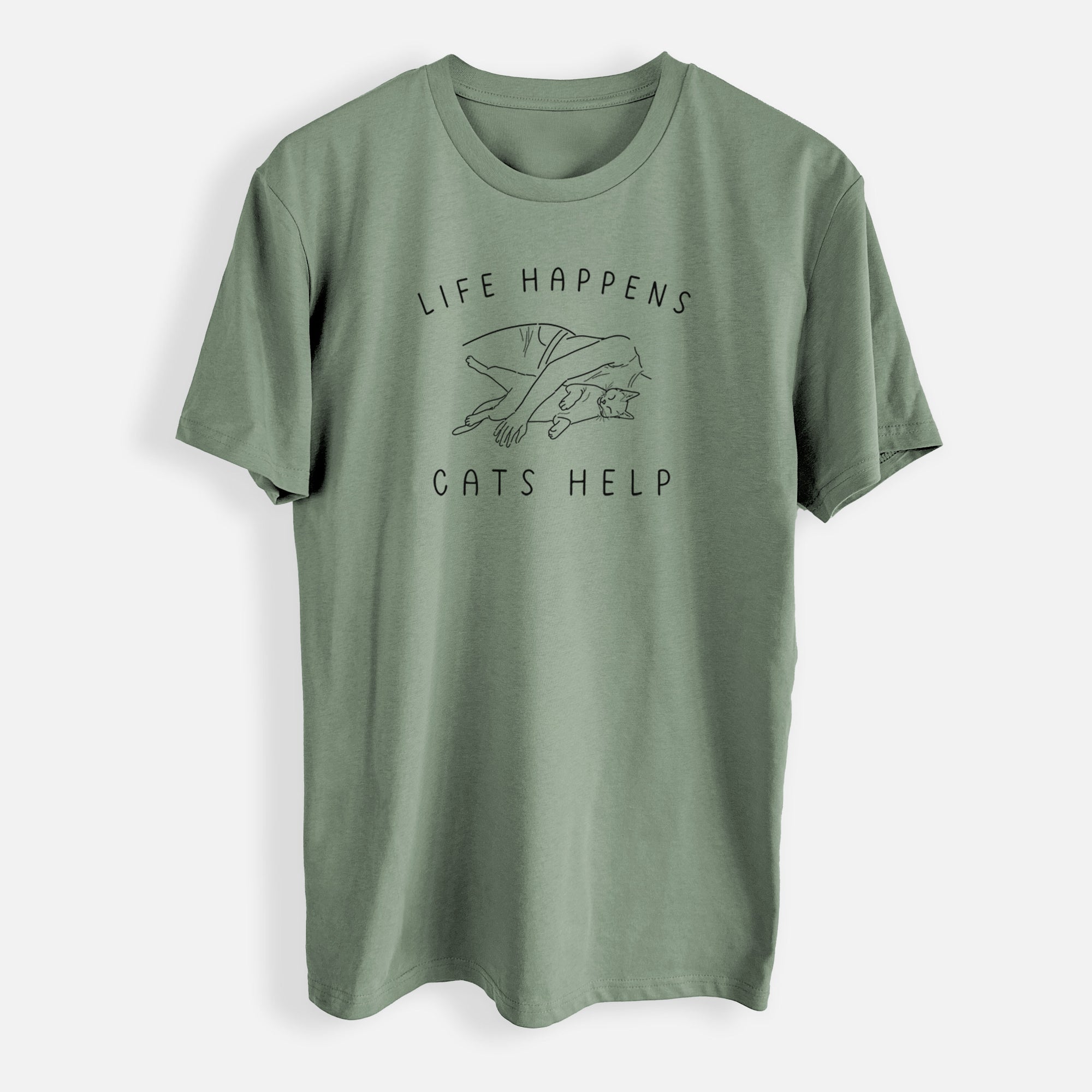 Life Happens Cats Help - Shorthair Cat - Mens Everyday Staple Tee