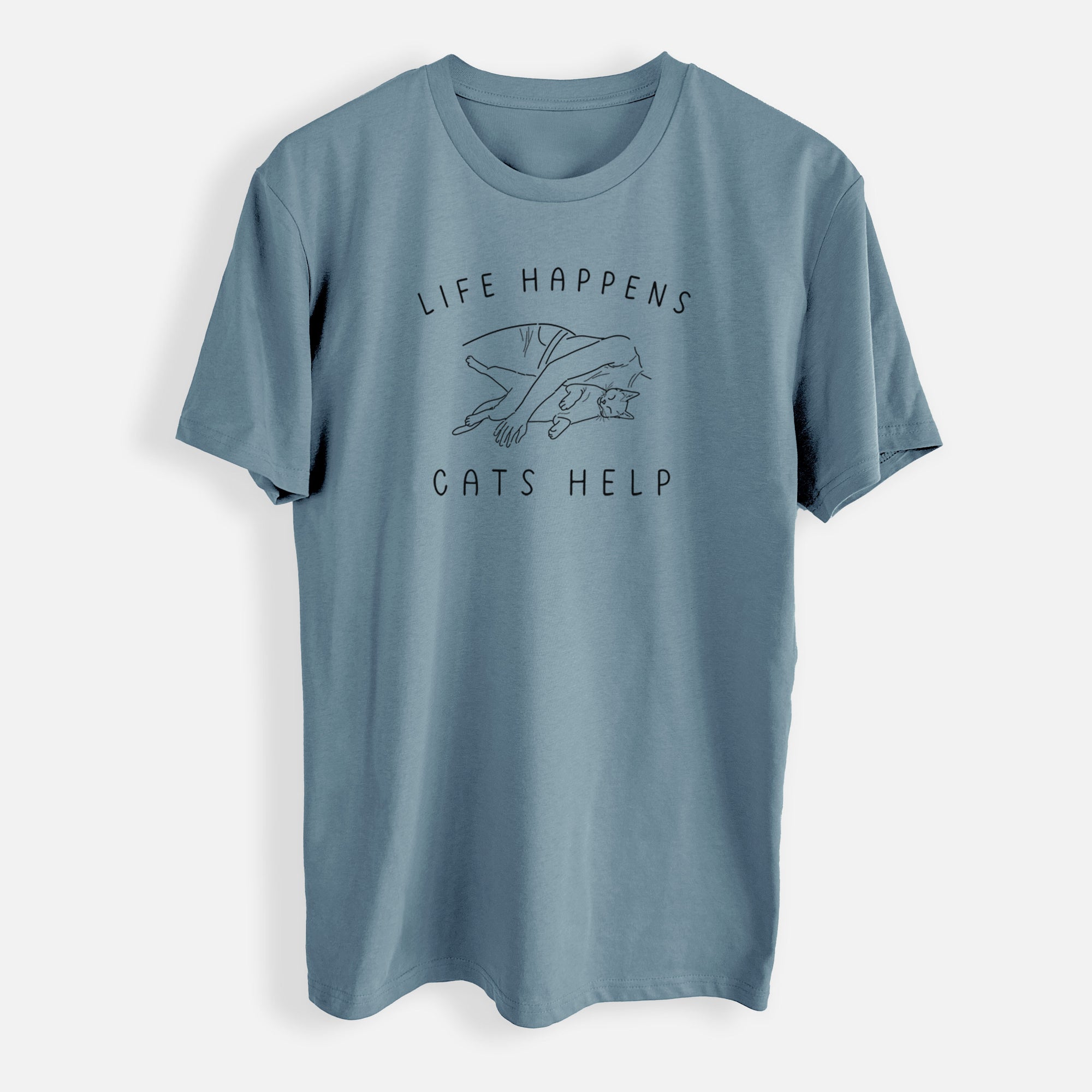 Life Happens Cats Help - Shorthair Cat - Mens Everyday Staple Tee