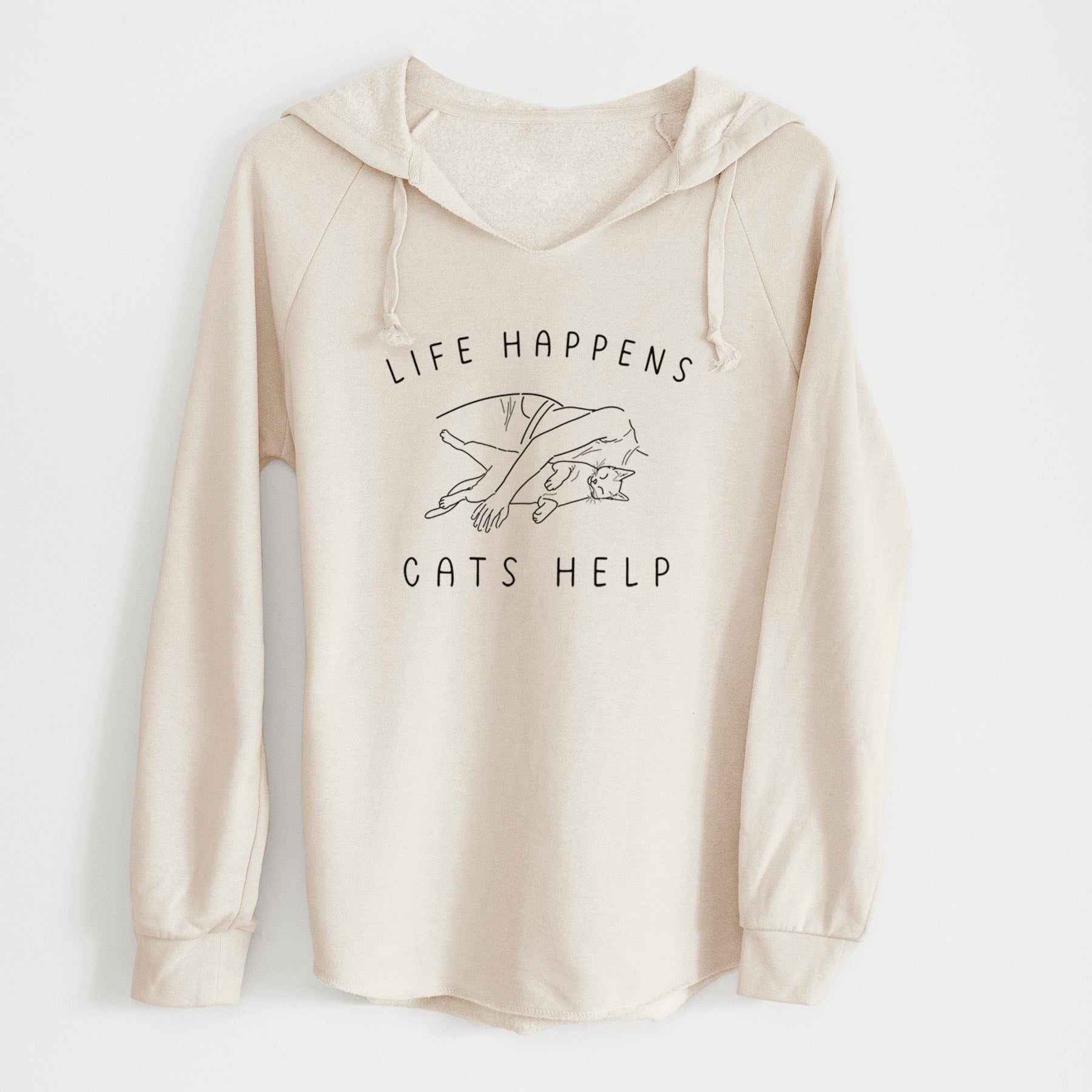 Life Happens Cats Help - Shorthair Cat - Cali Wave Hooded Sweatshirt