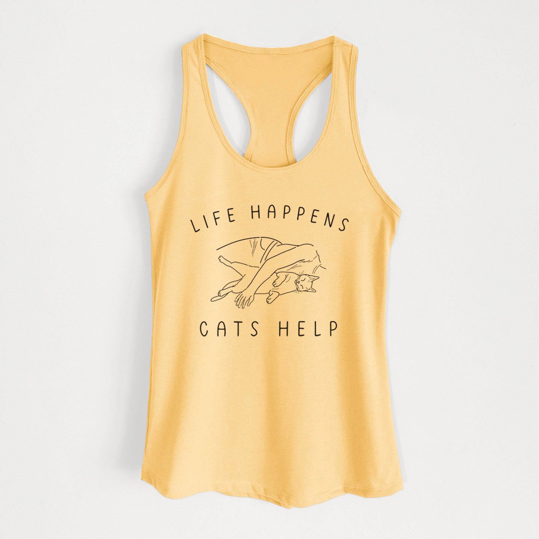 Life Happens Cats Help - Shorthair Cat - Women's Racerback Tanktop