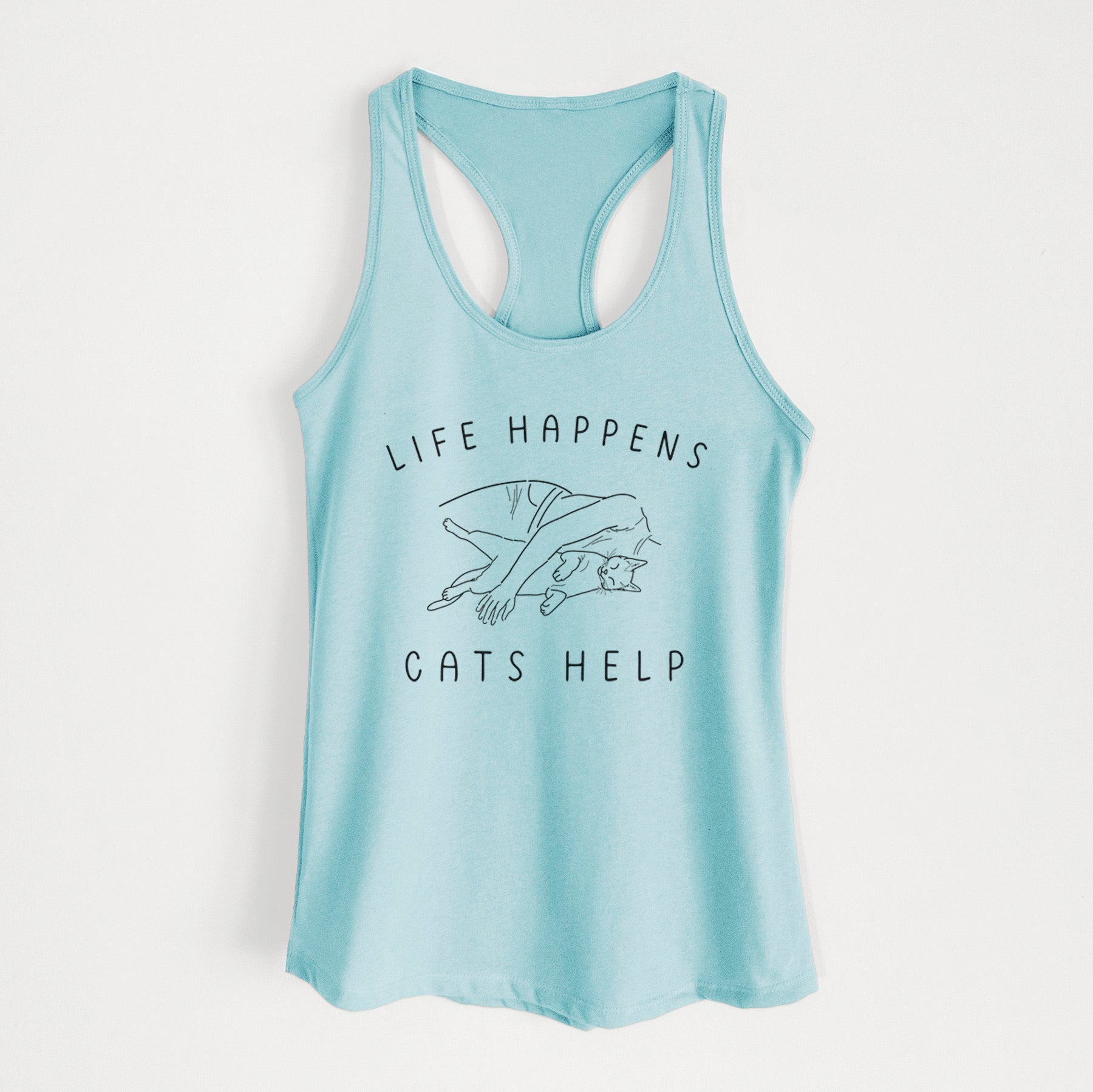 Life Happens Cats Help - Shorthair Cat - Women's Racerback Tanktop