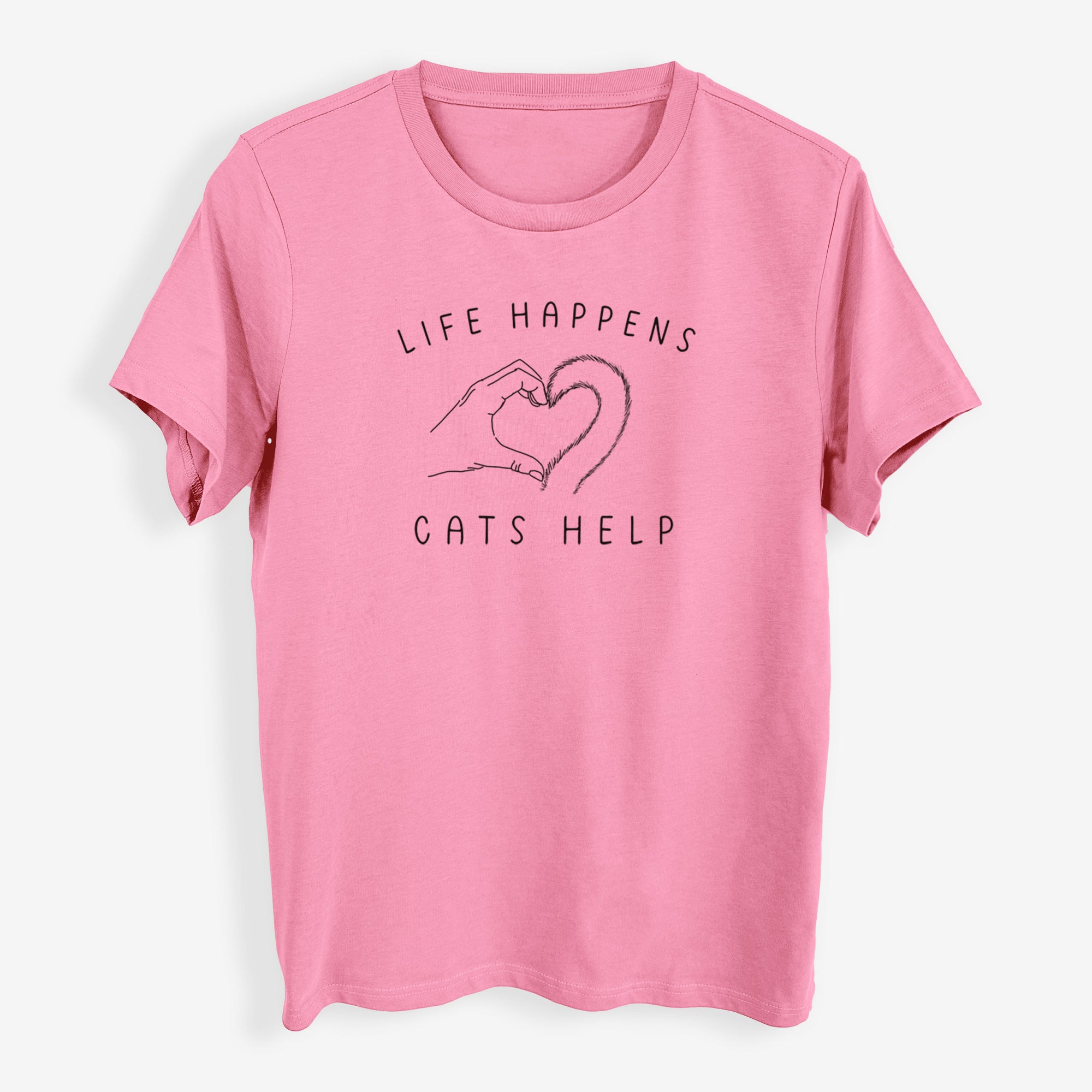 Life Happens Cats Help - Womens Everyday Maple Tee