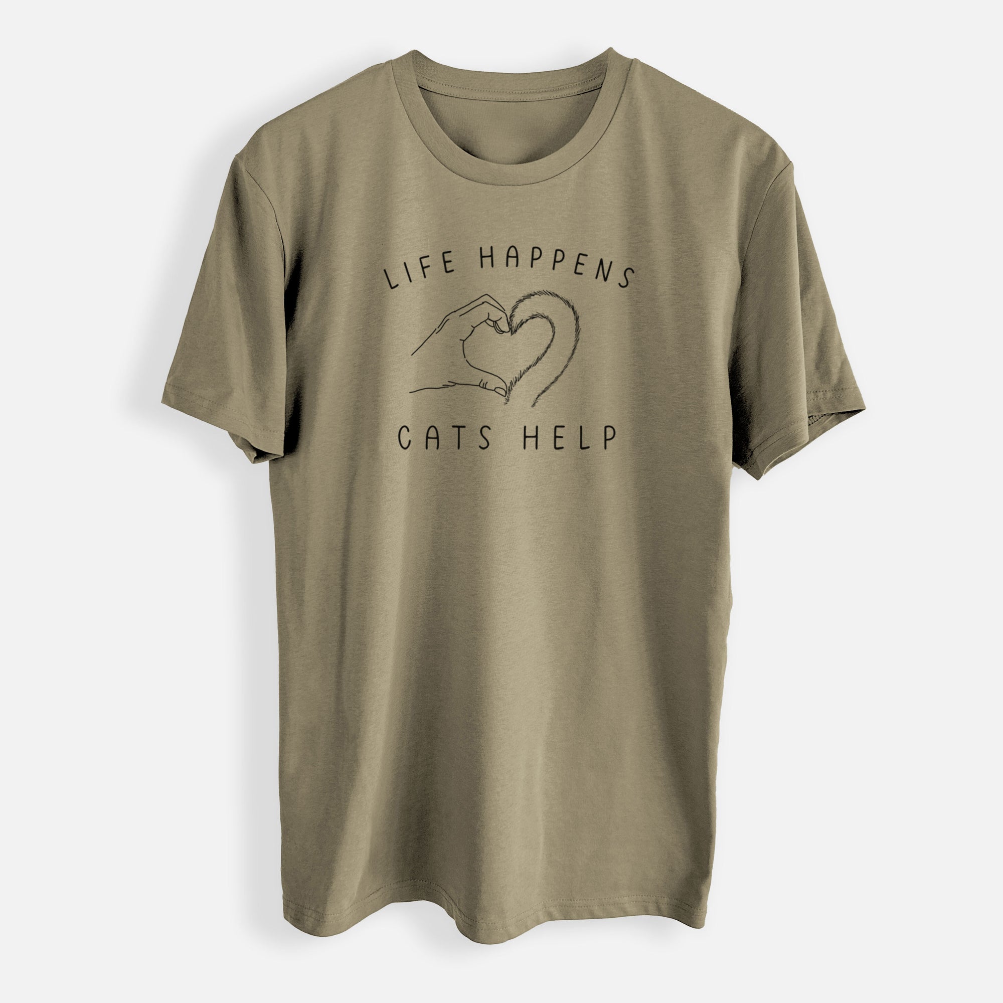 Life Happens Cats Help - Mens Everyday Staple Tee