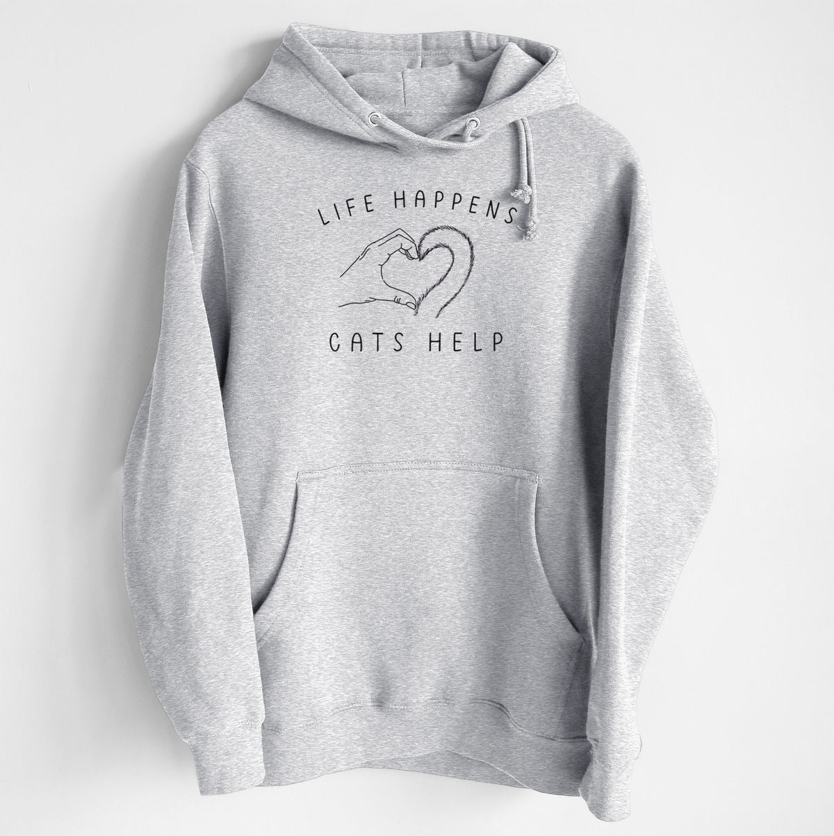 Life Happens Cats Help - Heavyweight Fleece Hoodie