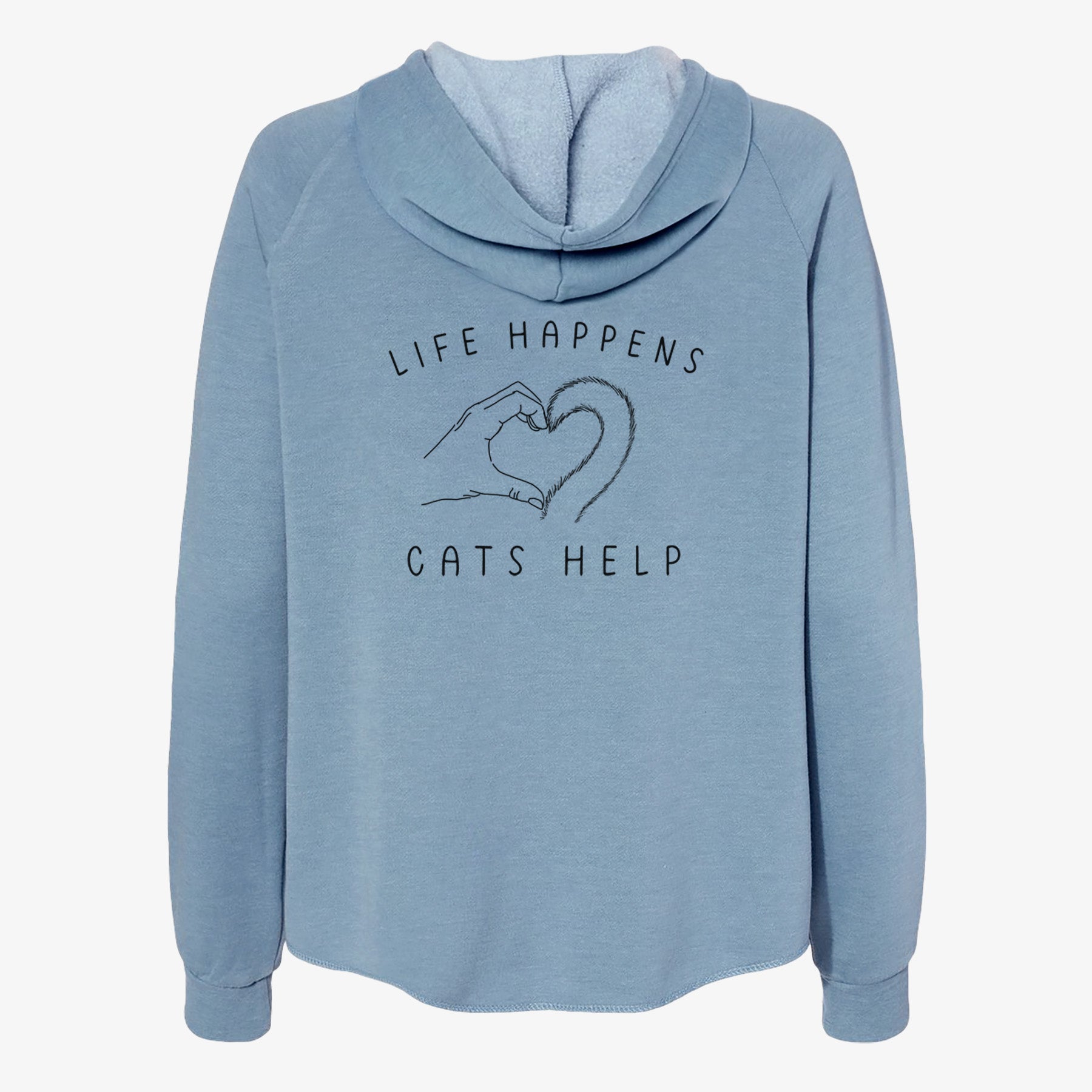 Life Happens Cats Help - Women's Cali Wave Zip-Up Sweatshirt