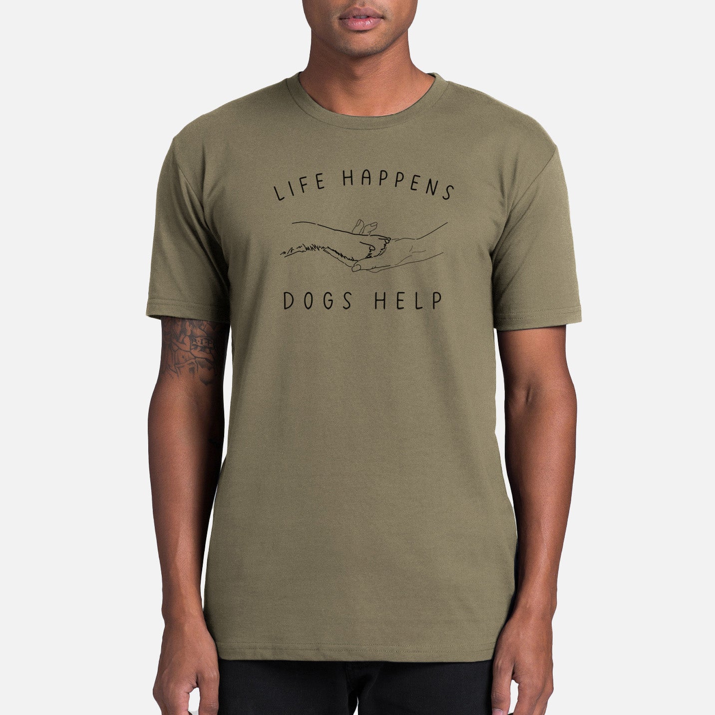 Life Happens Dogs Help - Paw - Mens Everyday Staple Tee