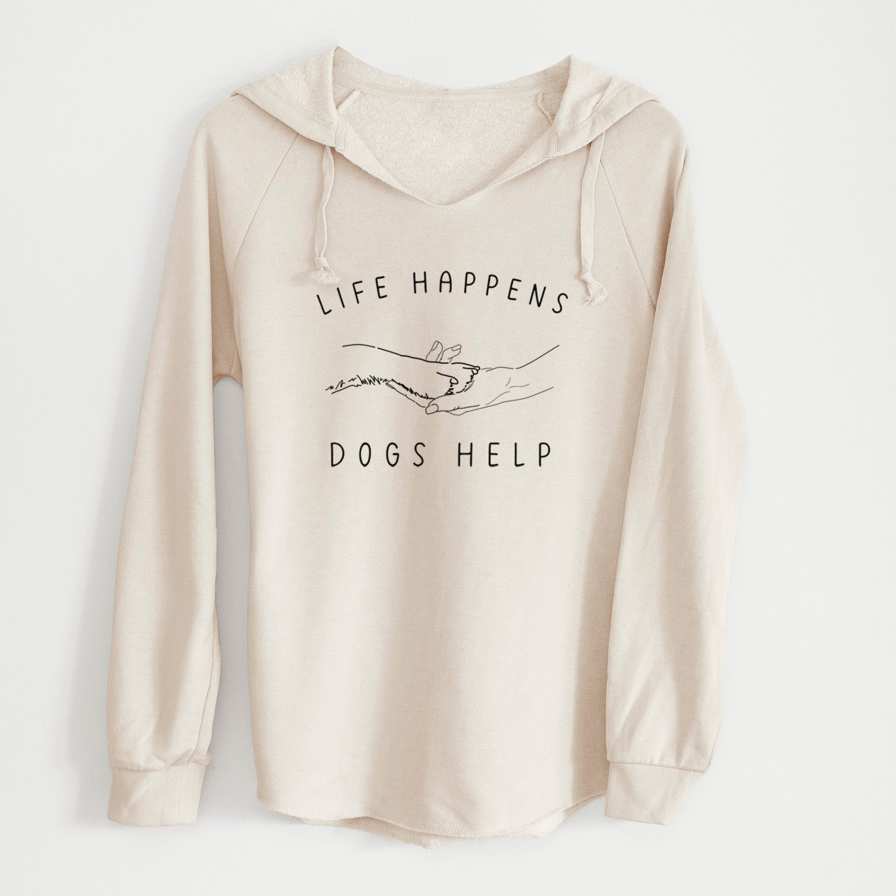 Life Happens Dogs Help - Paw - Cali Wave Hooded Sweatshirt