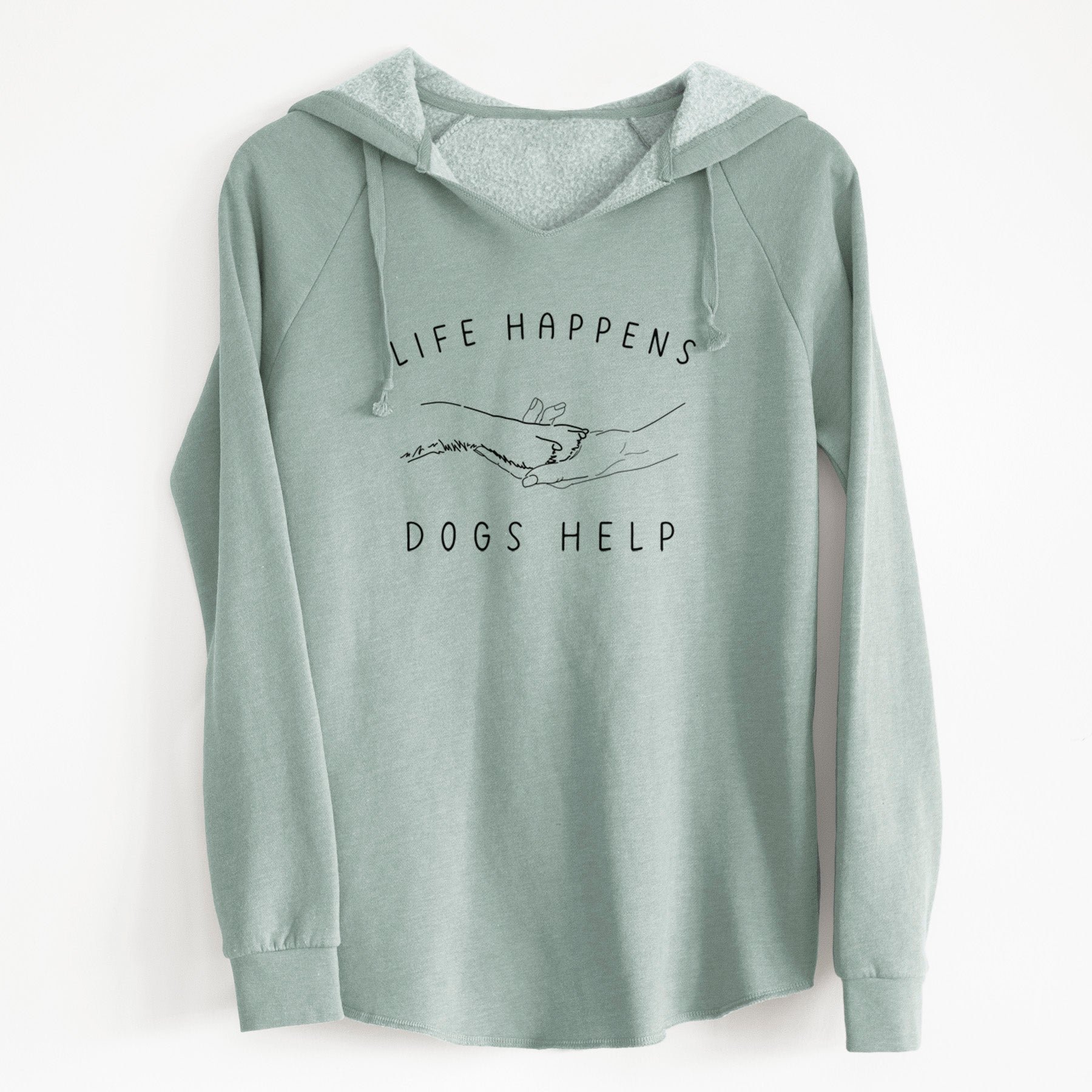 Life Happens Dogs Help - Paw - Cali Wave Hooded Sweatshirt