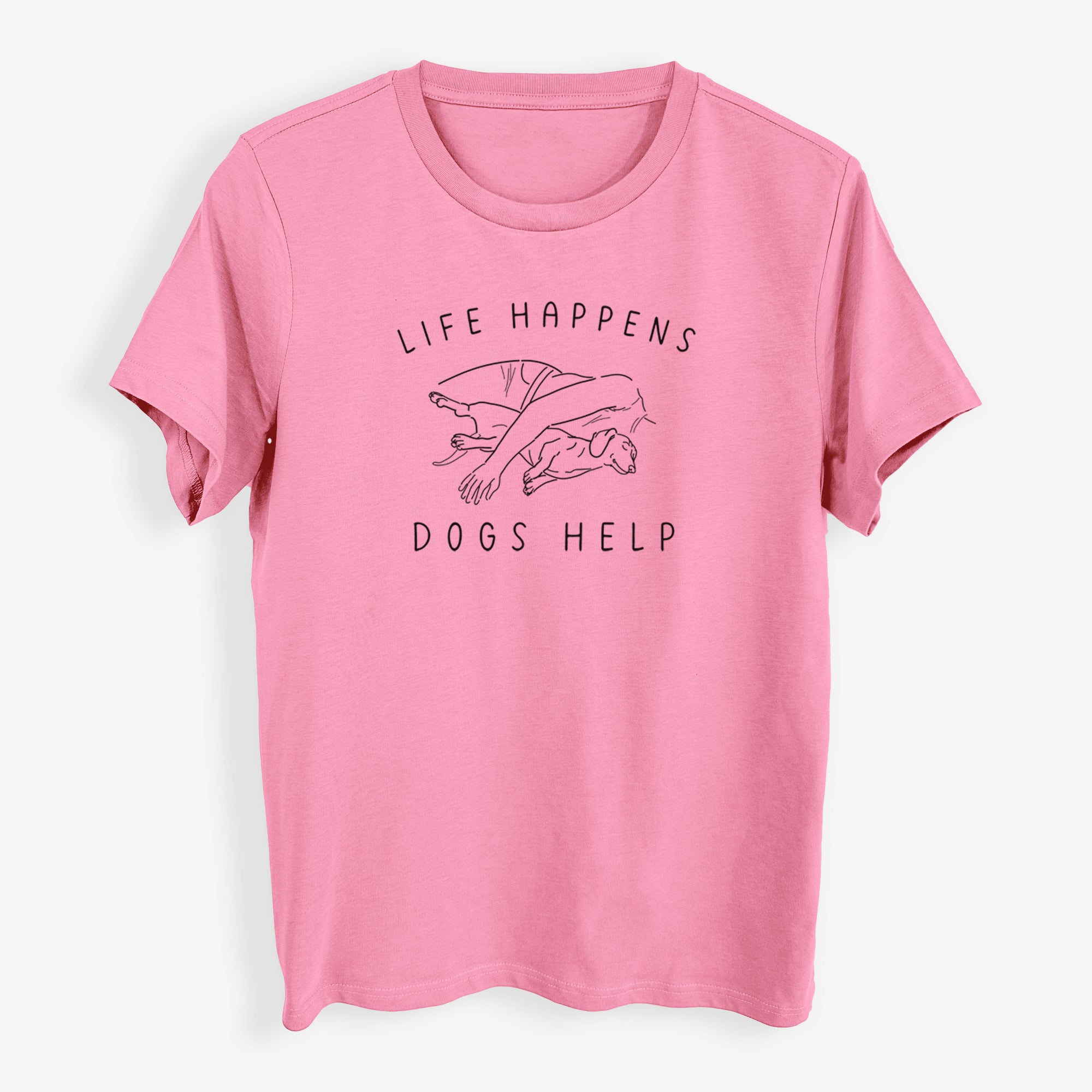 Life Happens Dogs Help - Dachshund - Womens Everyday Maple Tee