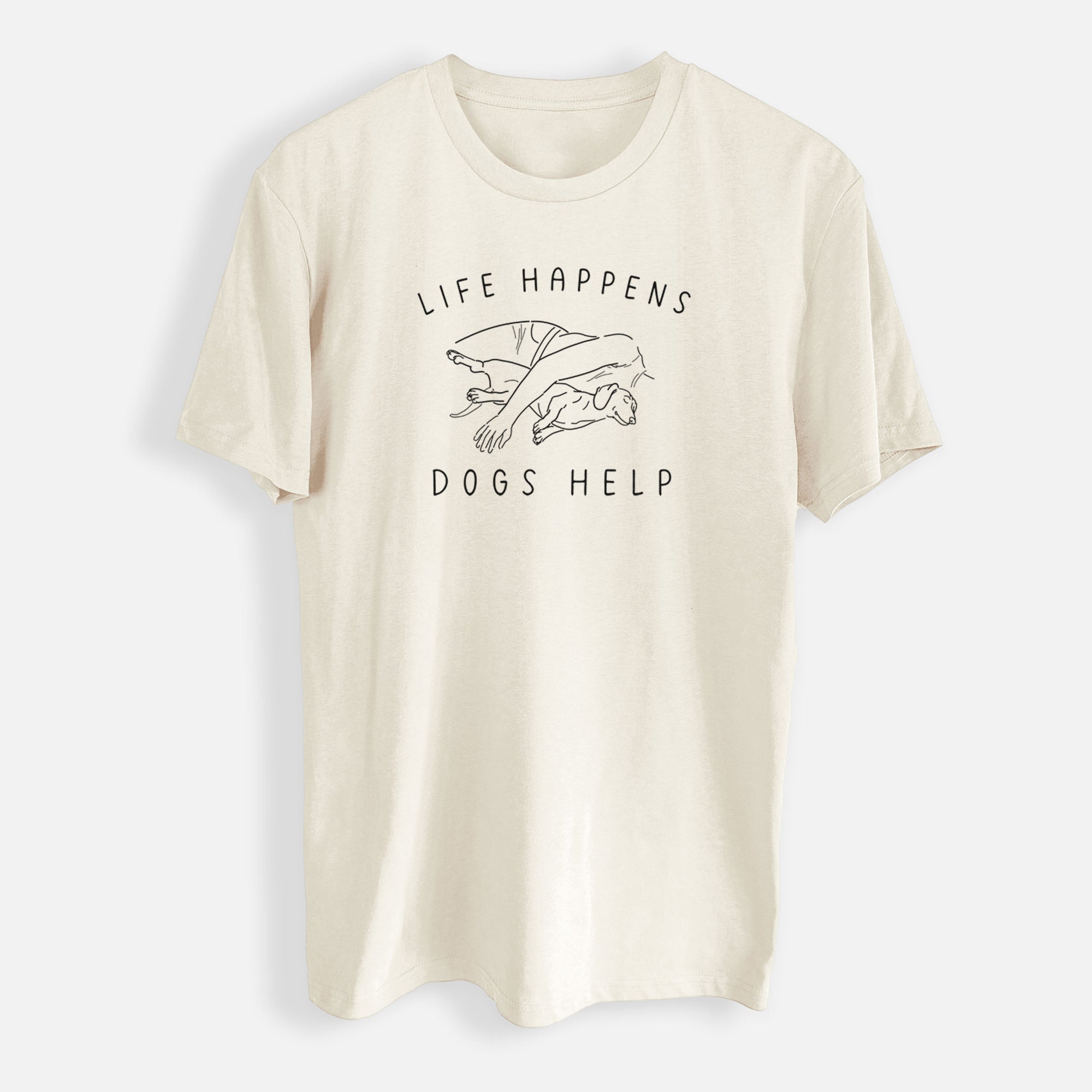 Life Happens Dogs Help - Dachshund - Mens Everyday Staple Tee