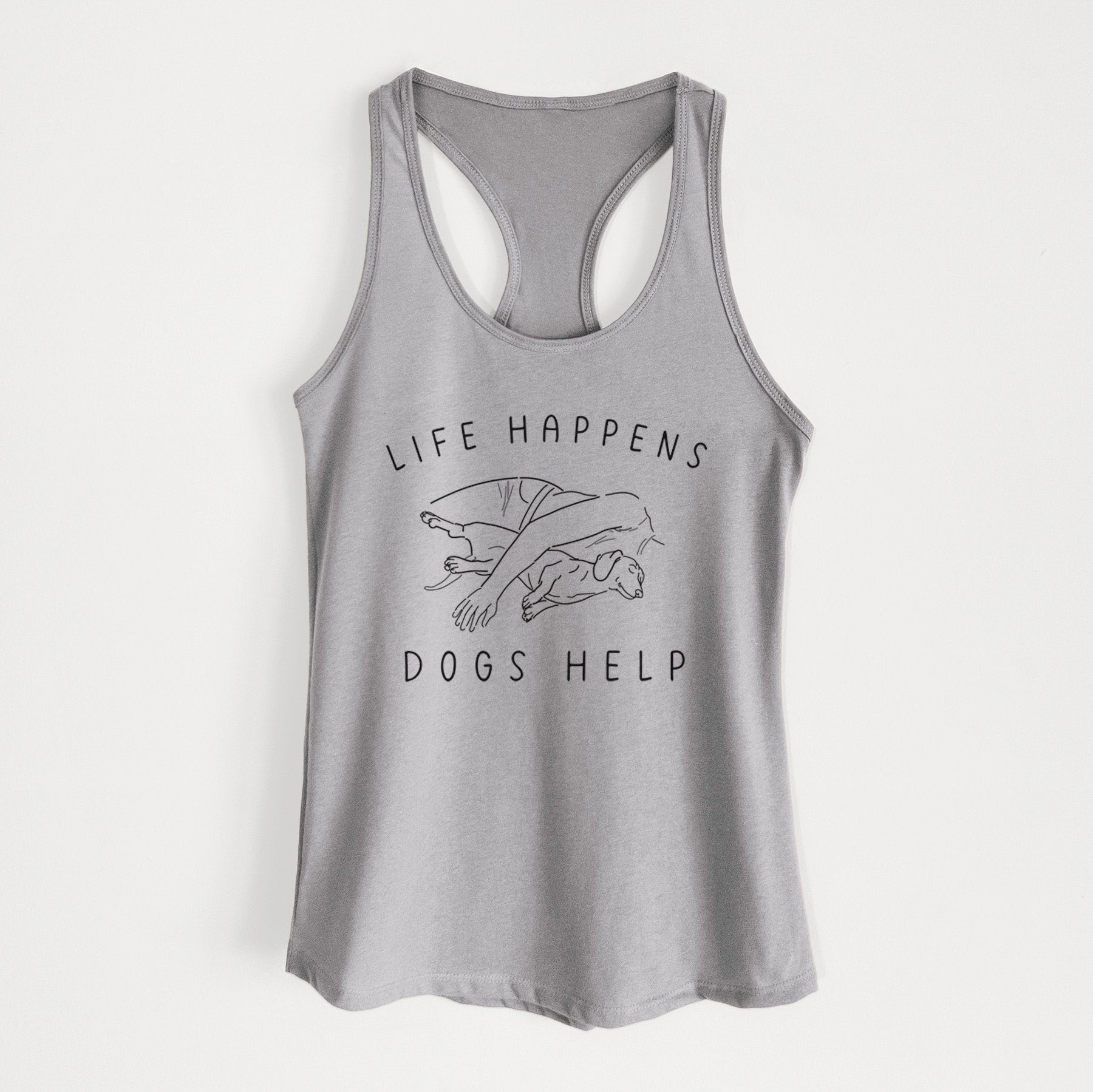 Life Happens Dogs Help - Dachshund - Women's Racerback Tanktop